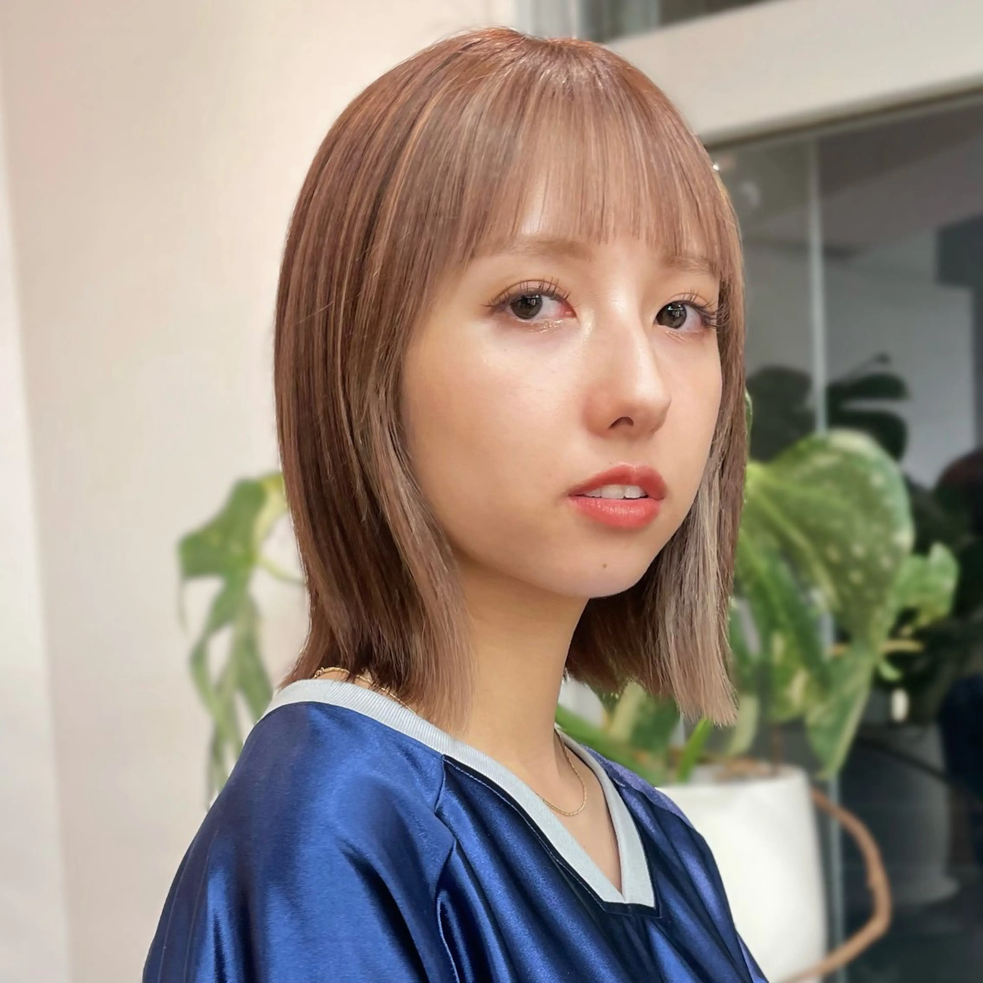 ミディアム Misaki /ボブ/縮毛矯正のヘアスタイル