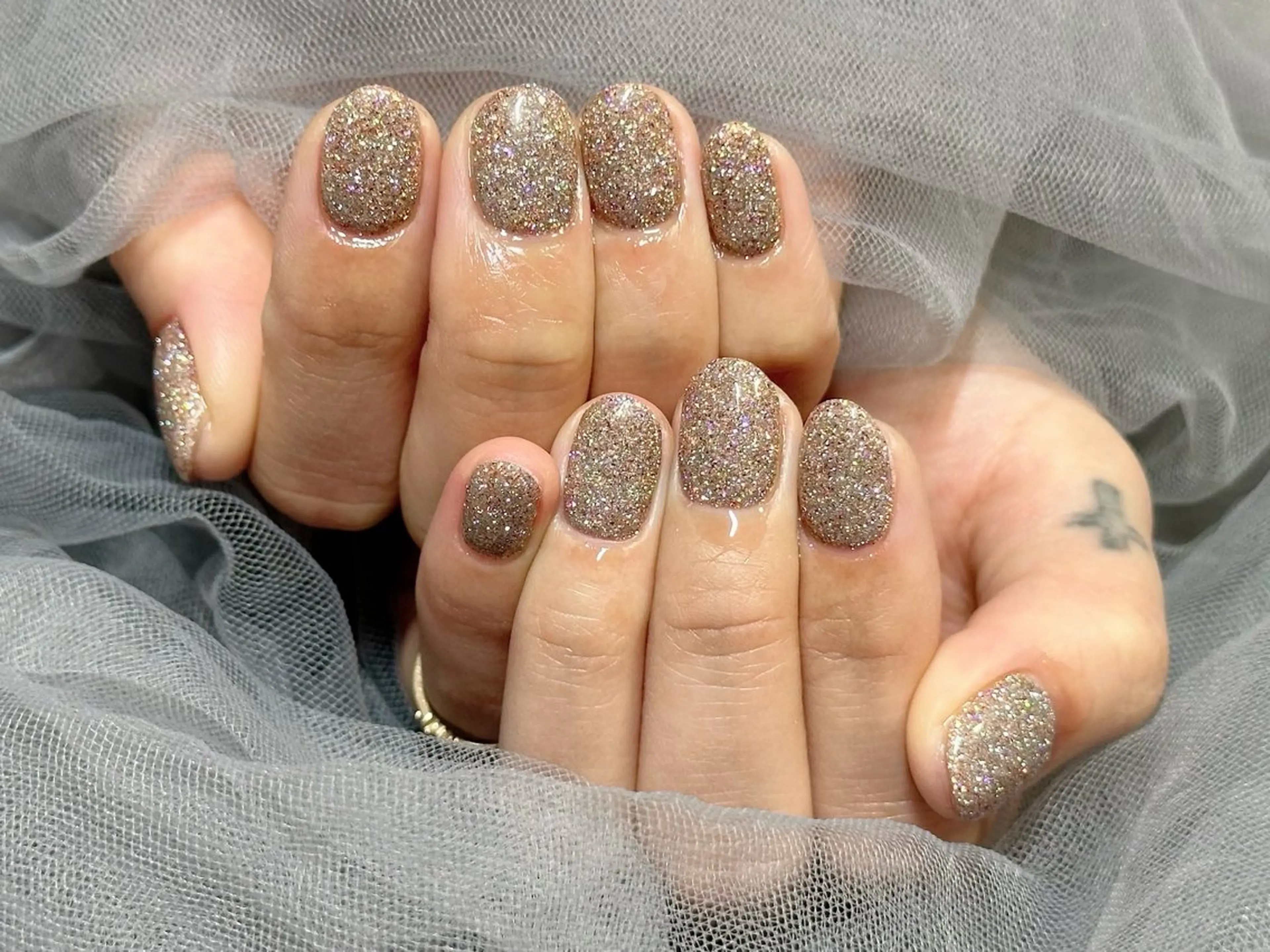 ネイル フラッシュネイル ラメ(グリッター) ワンカラーネイル ハンドネイル Nail Salon KURELLYのネイルデザイン