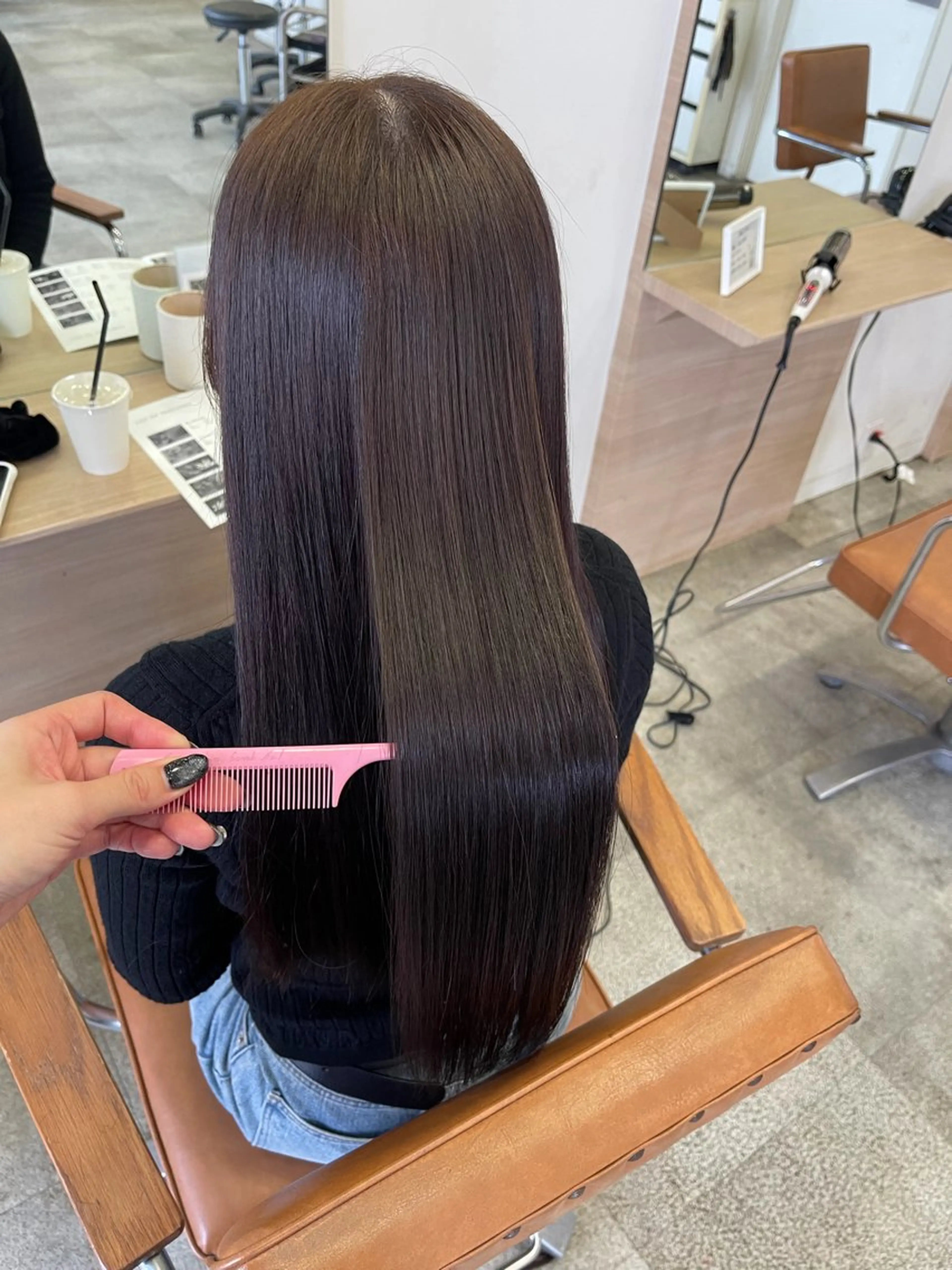 ロング 酸性ストレート カット ヘアカラー 縮毛矯正 トリートメント 🫧chinatsu 🫧のヘアスタイル