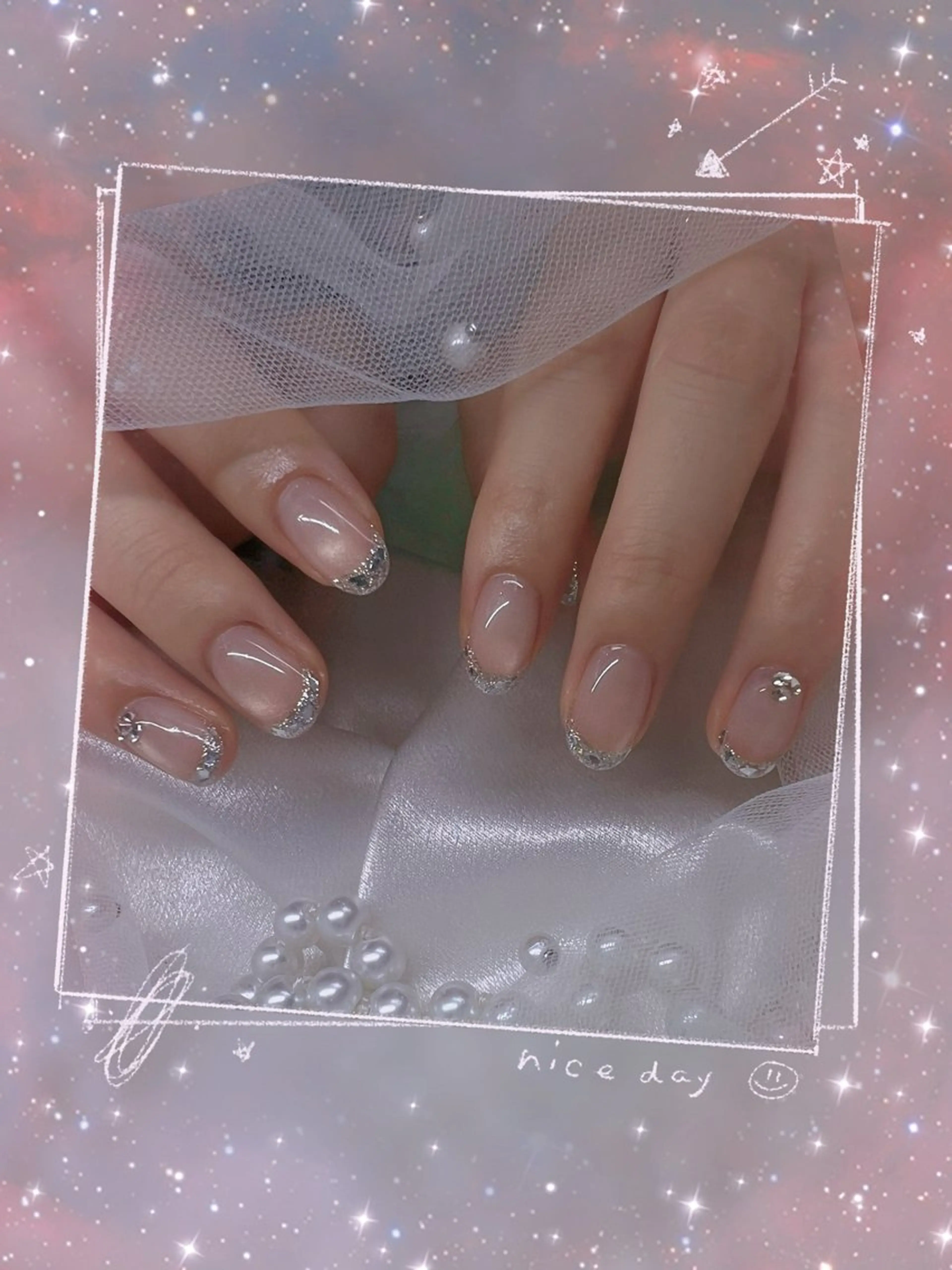 ネイル チークネイル フレンチネイル ガーリー グラデーション マグネットネイル ハンドネイル ハンドケア Chill Nailsalonのネイルデザイン