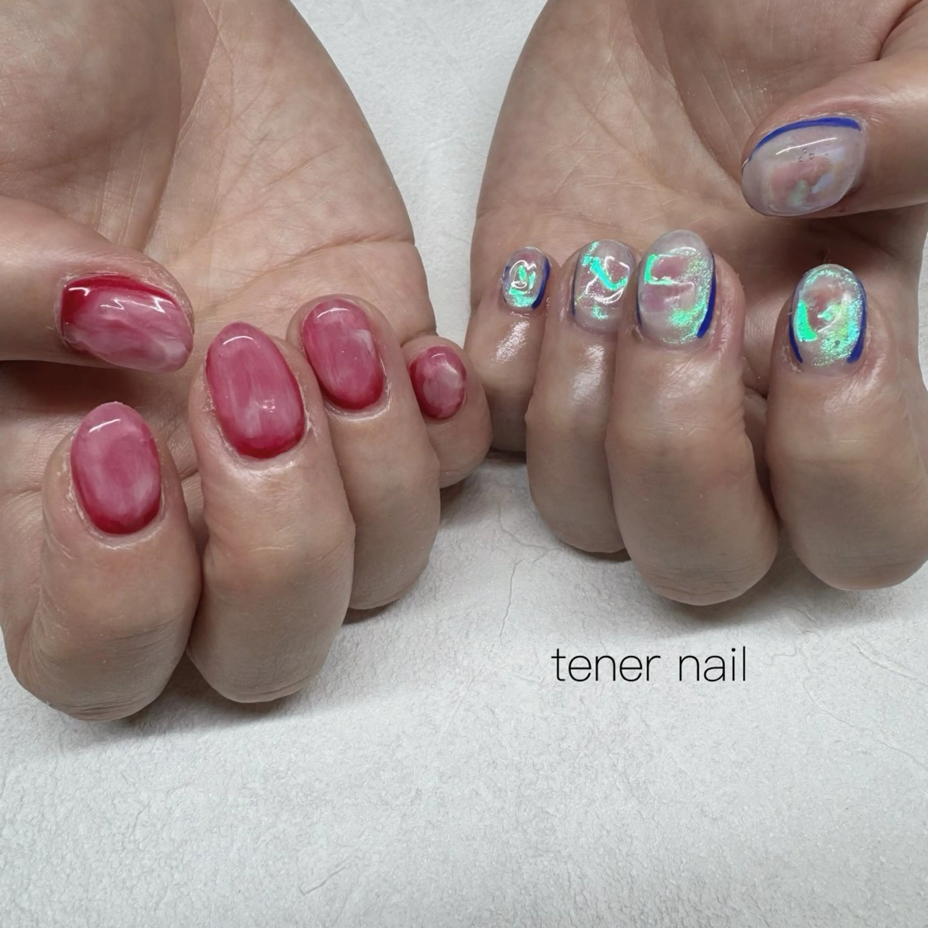 ネイル オーロラネイル ニュアンスネイル ハンドネイル テネルネイル tener nailのネイルデザイン