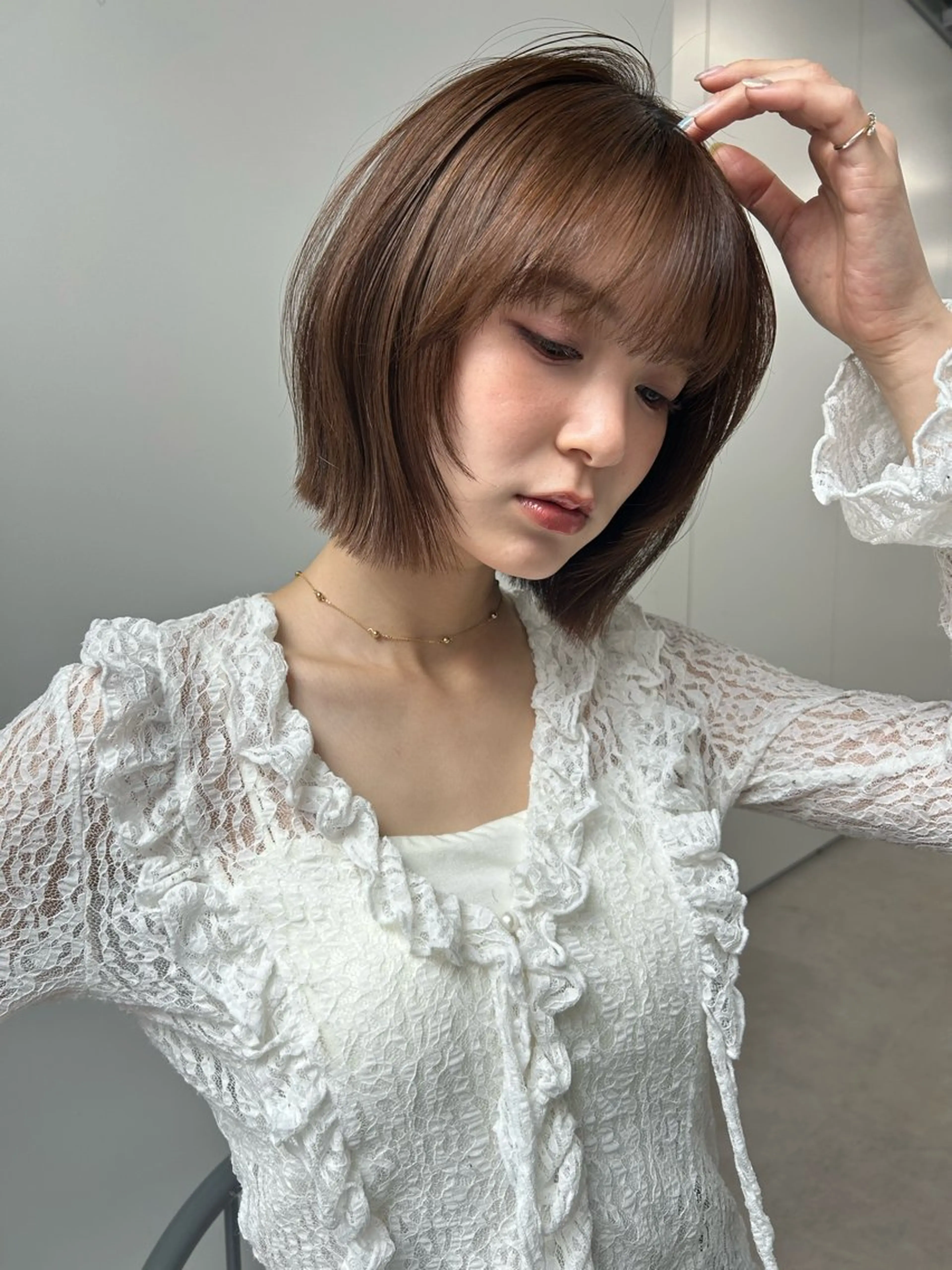 セミロング カラー 艶カラー💜 サヤカ ✰︎のヘアスタイル