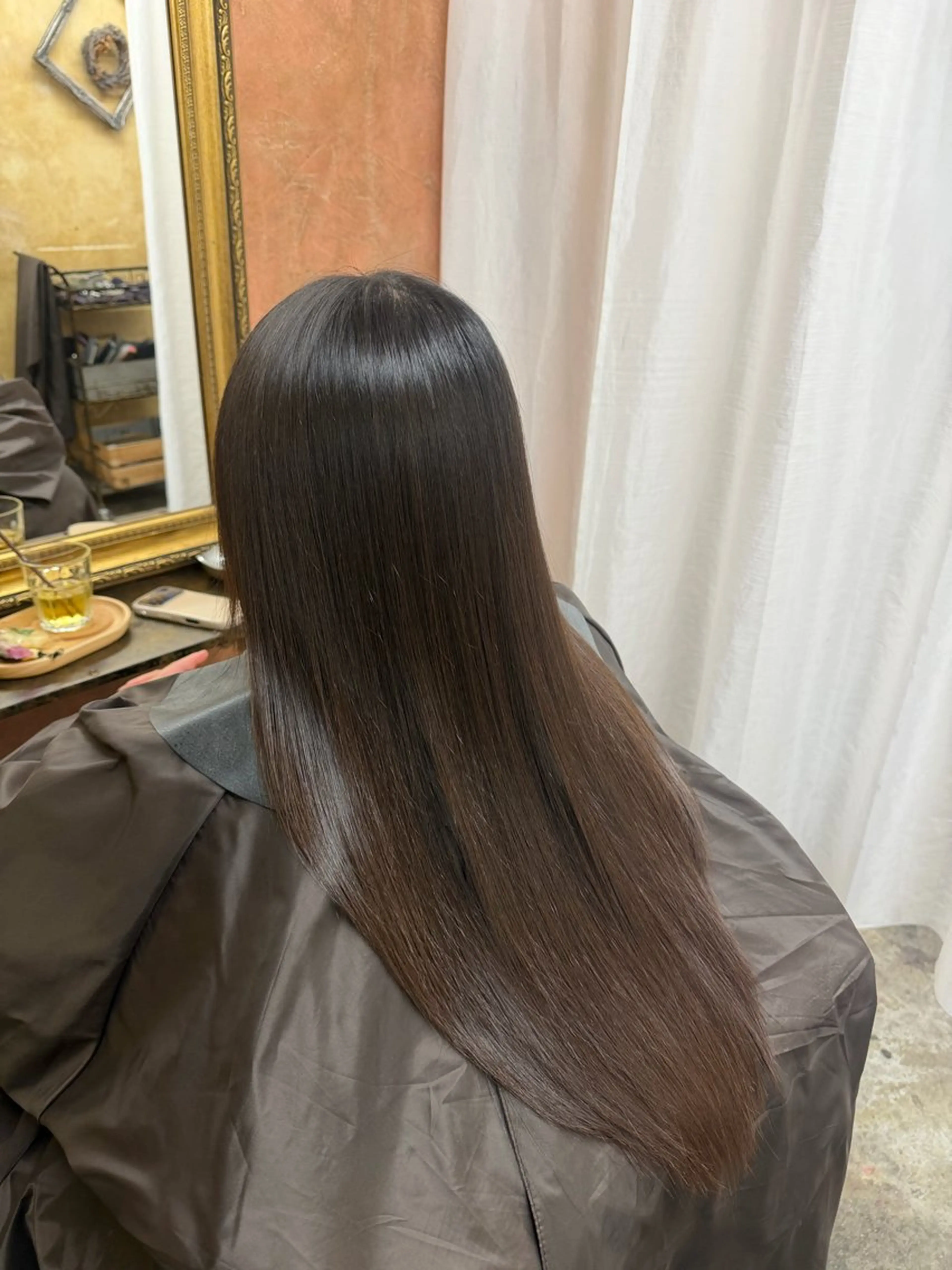 ロング 縮毛矯正 ともざねゆか UniQ/岡山駅のヘアスタイル