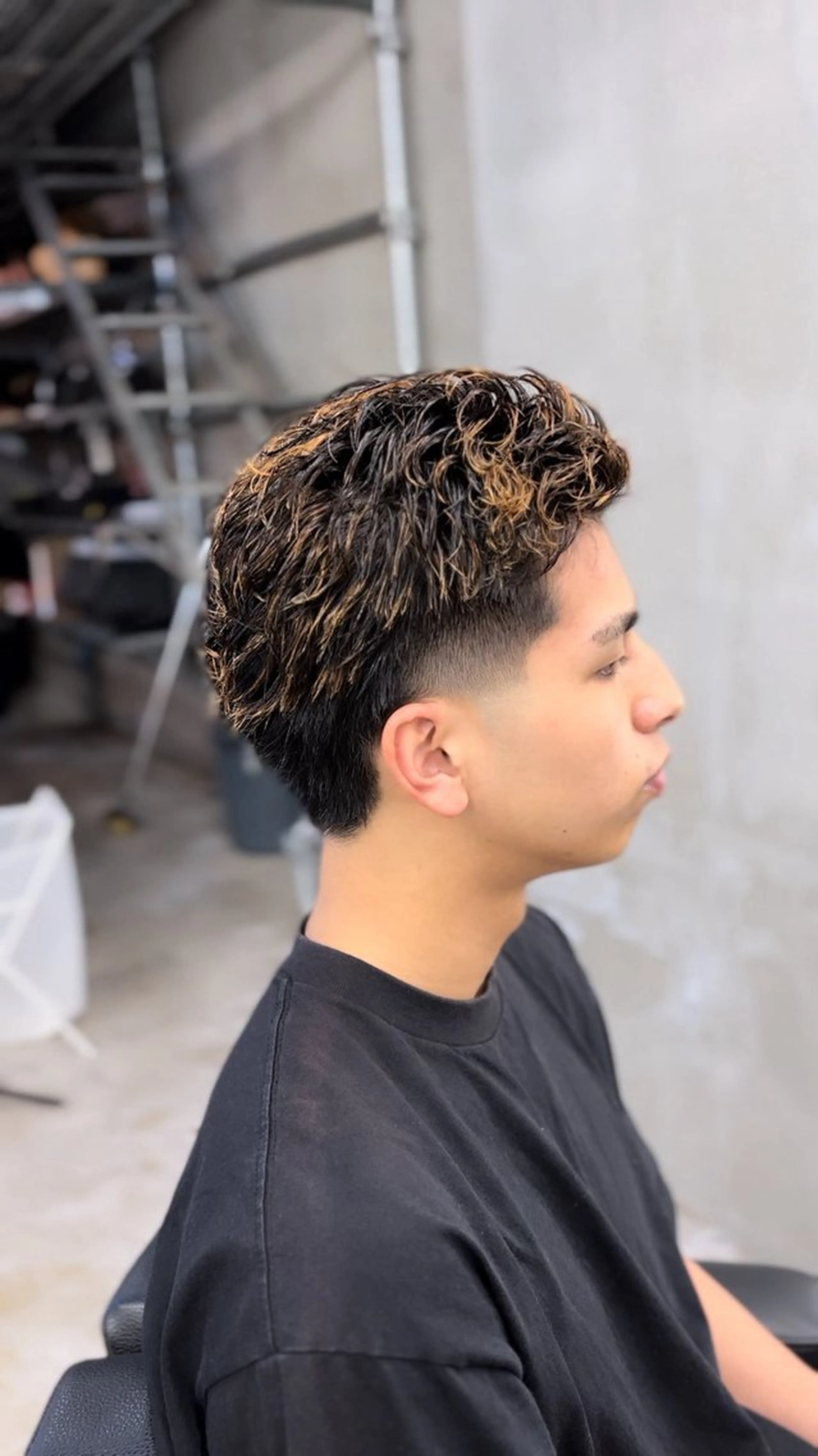 ショート パーマ メンズ メンズパーマ マレットヘア 矢崎 裕哉のヘアスタイル