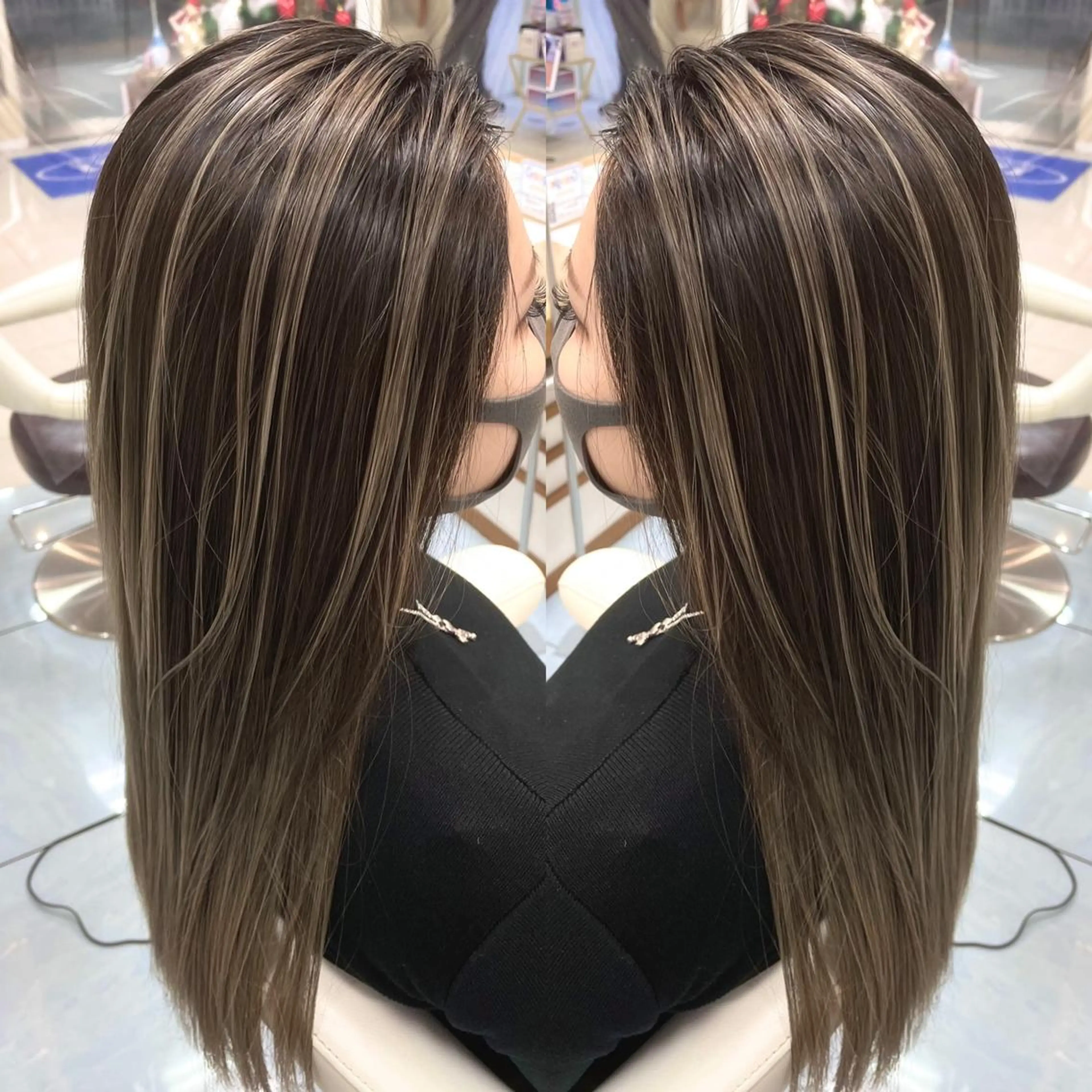 ロング カラー カット ヘアカラー トリートメント 縮毛/レイヤー 韓国/橋口のヘアスタイル