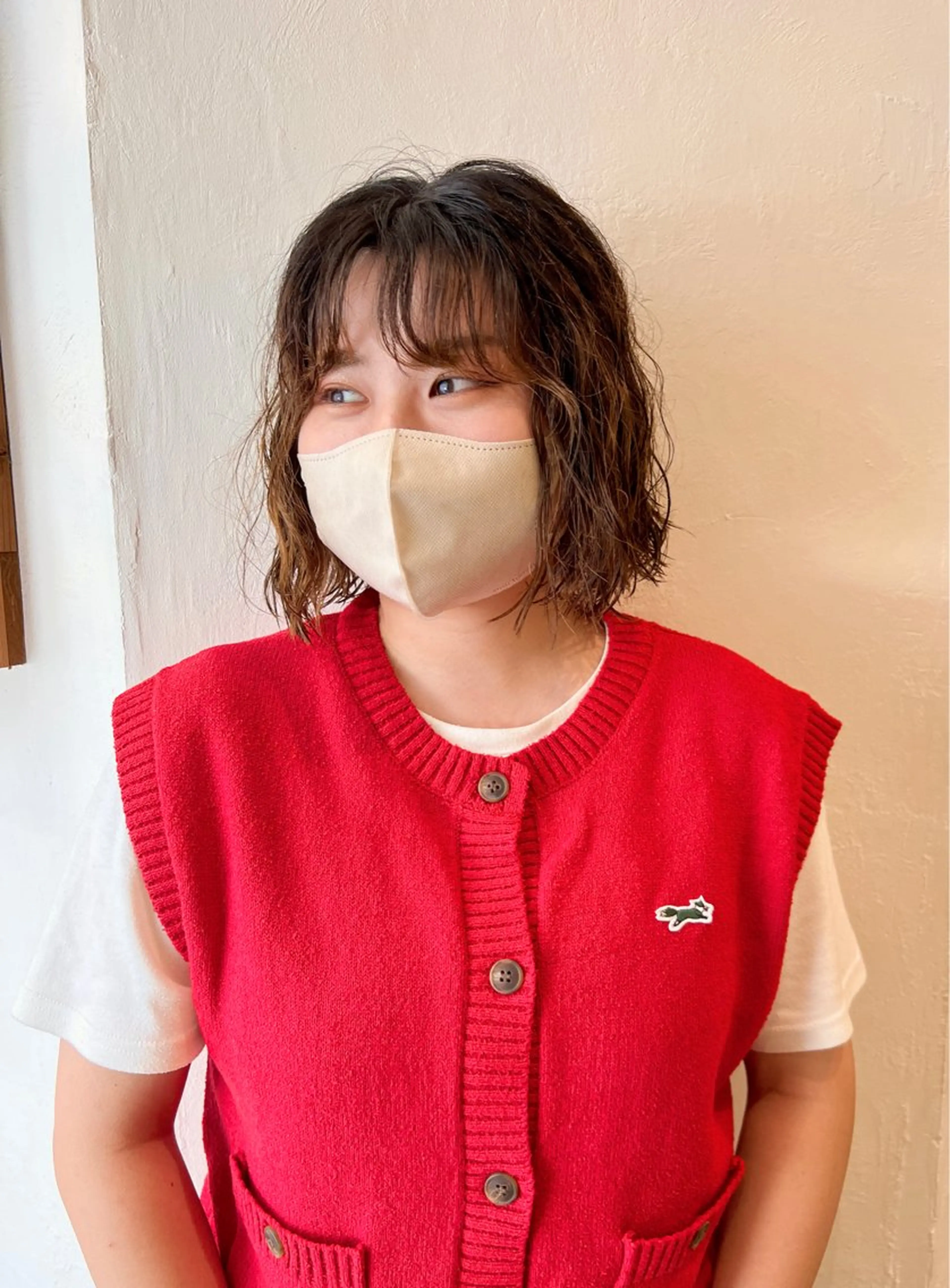 ミディアム パーマ ミディアムパーマ ハイライト 縮毛矯正 ショート& パーマ　坂本のヘアスタイル