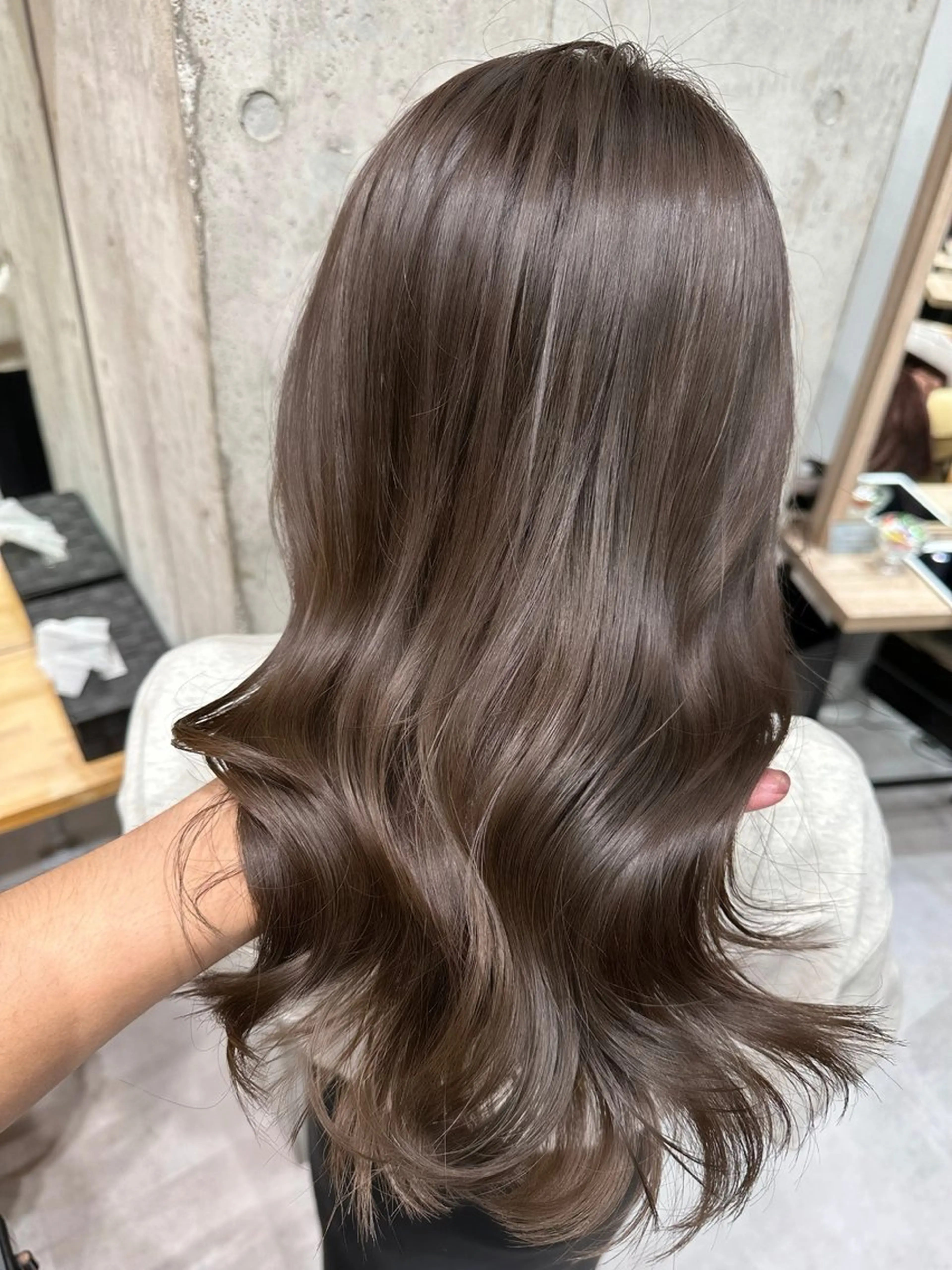 ミディアム カット ヘアカラー トリートメント ✨透明感カラー/縮毛 恵比寿HAYATO✨のヘアスタイル