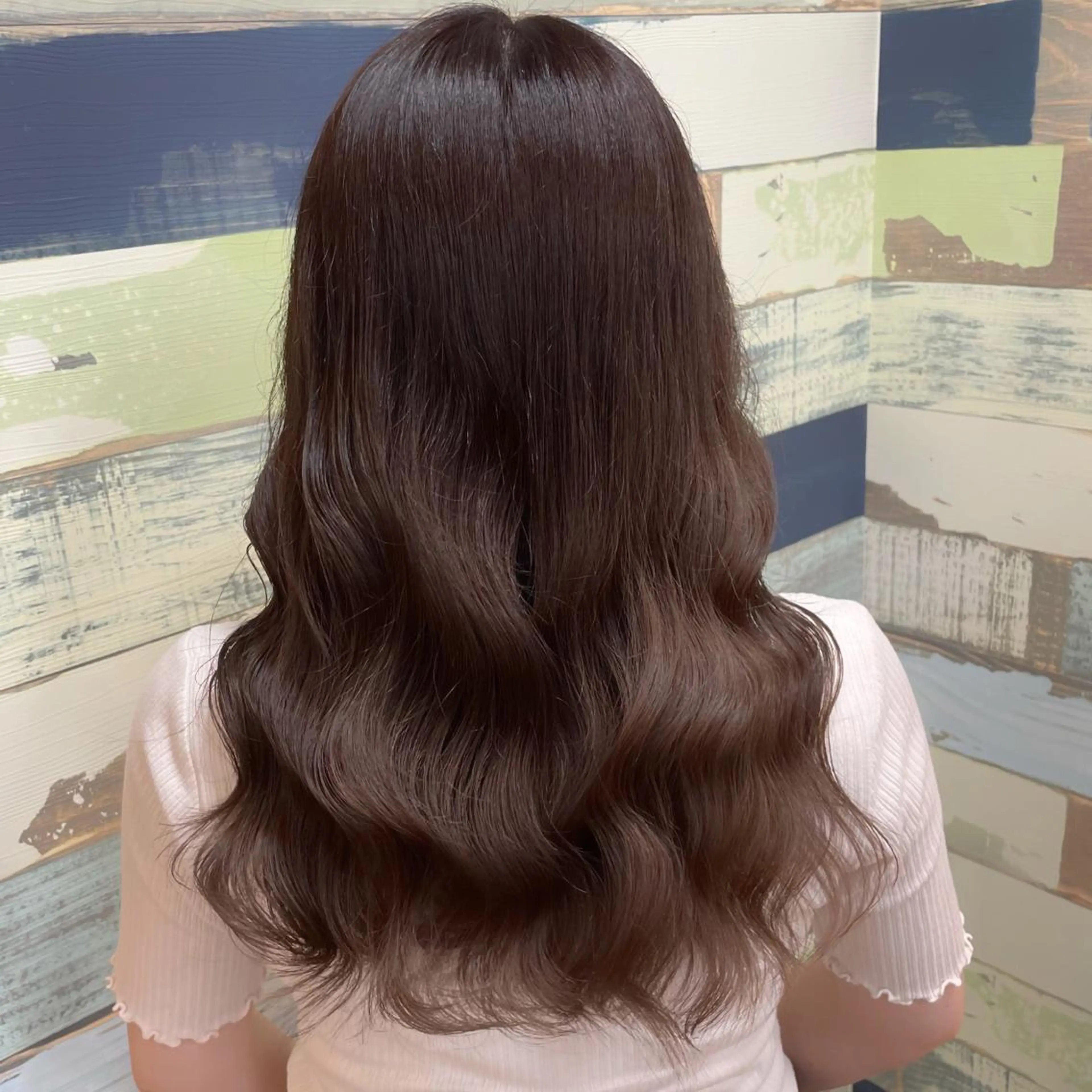 セミロング カラー アディクシーカラー アクアカラー ベージュカラー ブリーチ ブラウンカラー ヘアカラー トリートメント ブリーチなし Wカラー🩷星野翔太のヘアスタイル