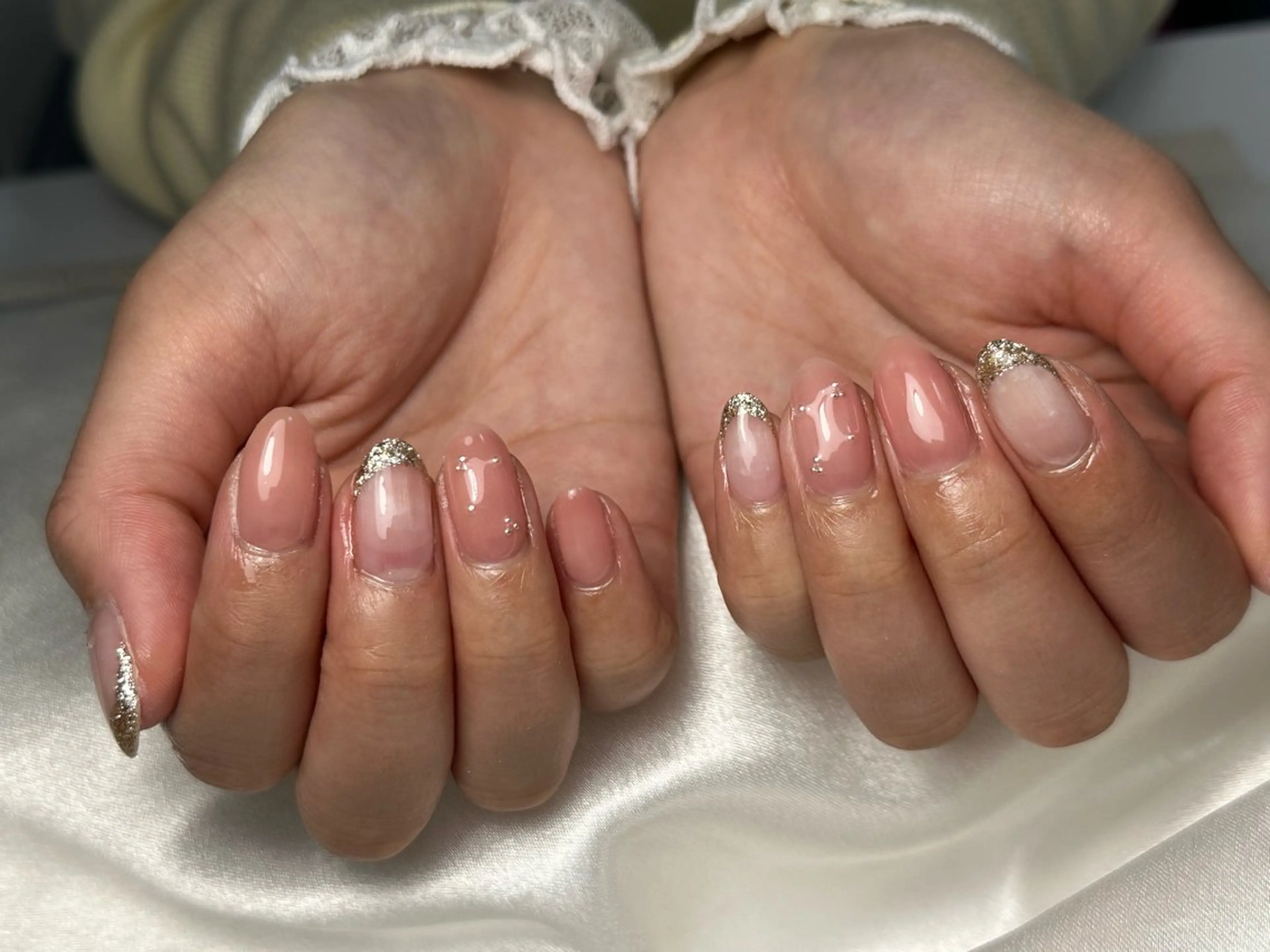 ネイル オーロラネイル 桜ネイル フラワーネイル フットネイル フレンチネイル ハンドネイル kiki nail たまプラーザのネイルデザイン