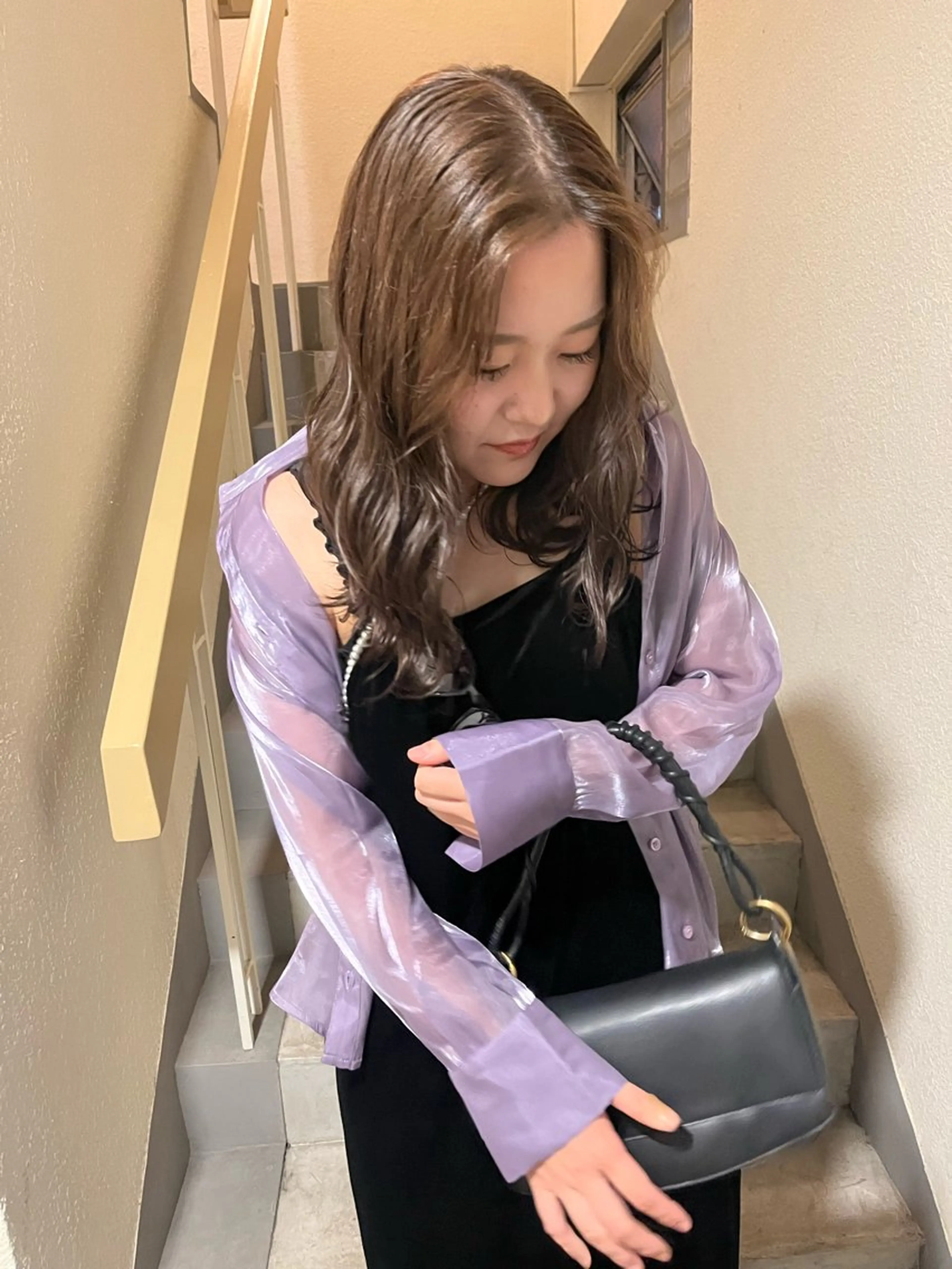 セミロング カラー SIKI yuuna レイヤーカット🪽のヘアスタイル