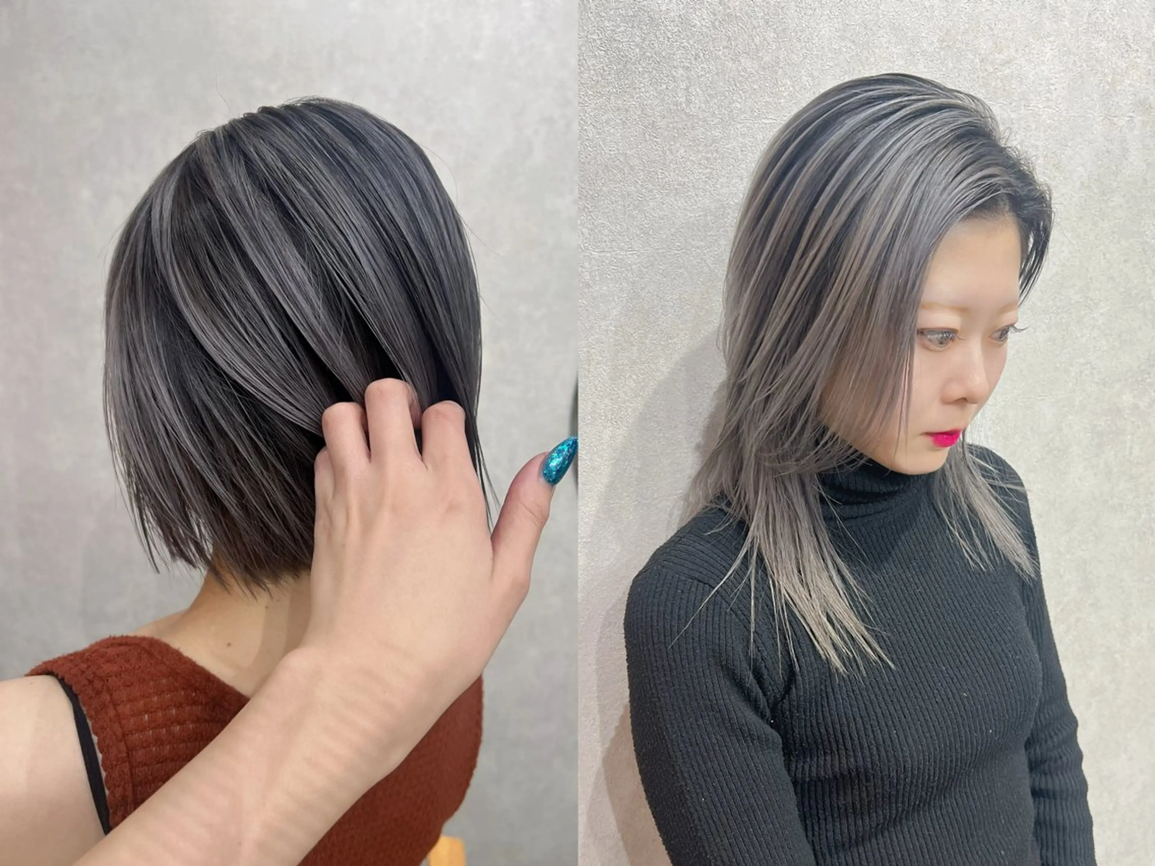 ミディアム カラー バレイヤージュ ブリーチ 透明感カラー グラデーションカラー ハイトーンカラー ヘアカラー トリートメント YUI ハイトーンカラーのヘアスタイル