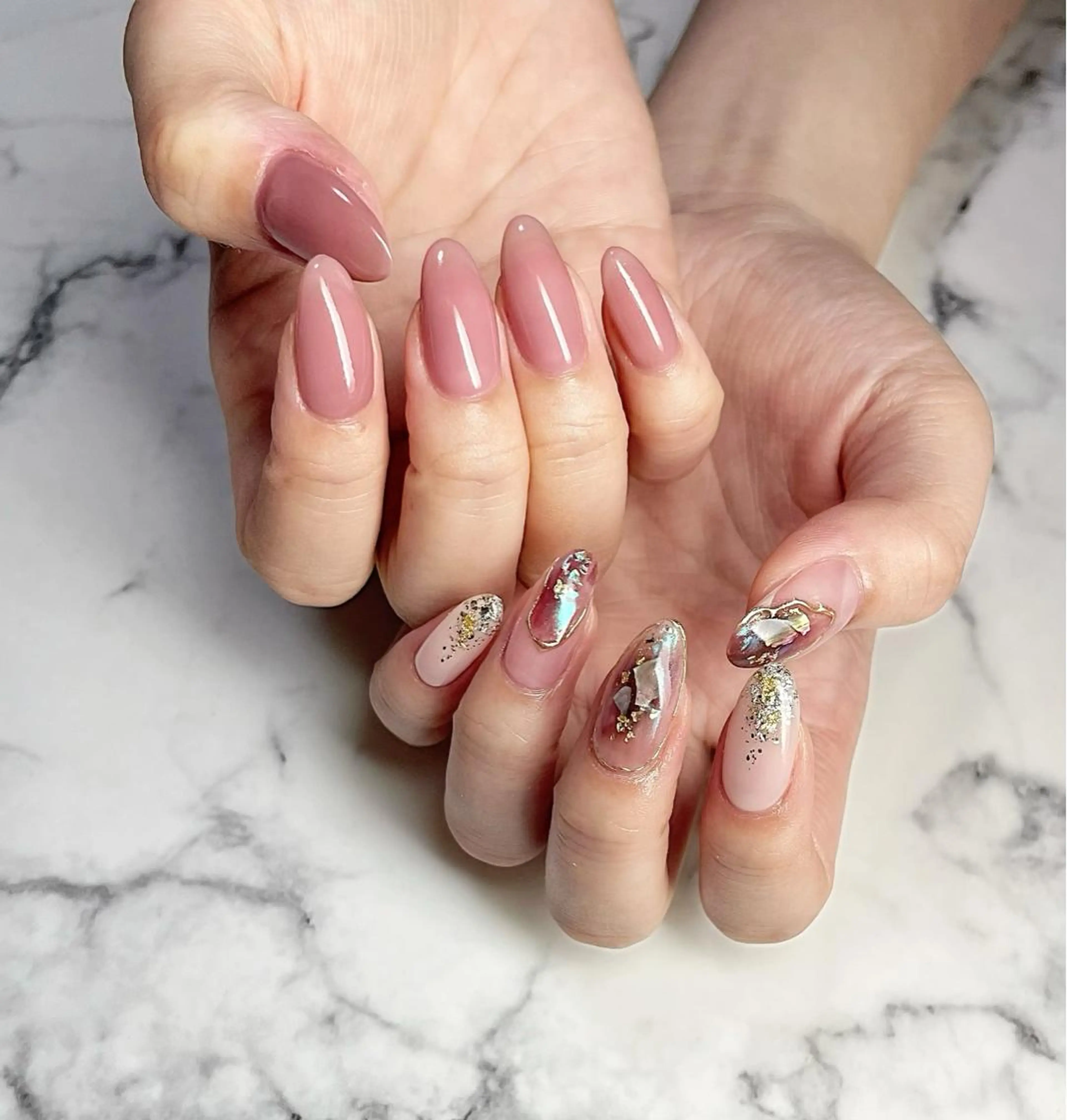 ネイル ミラーネイル ピンク Mnail mayuのネイルデザイン