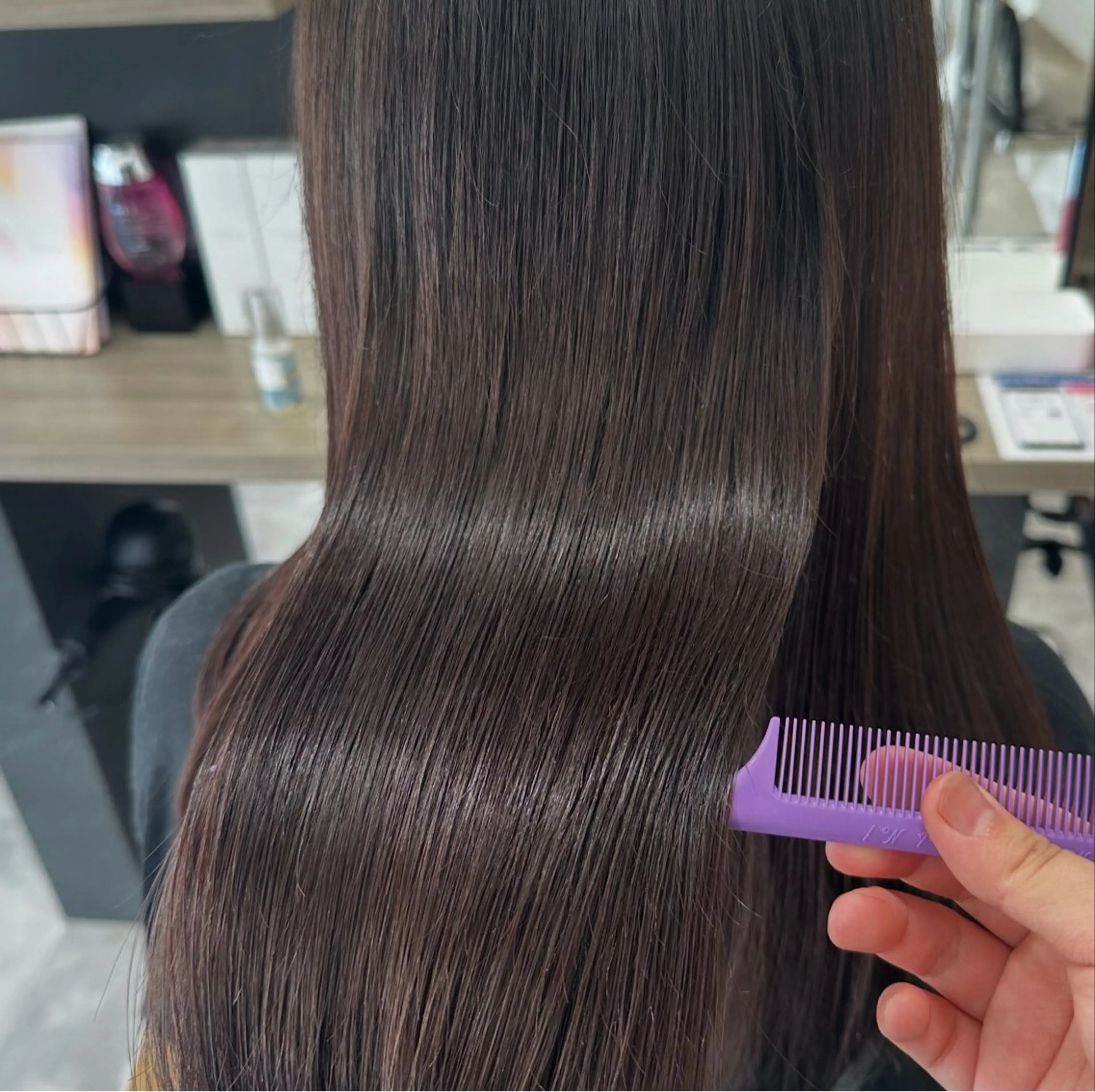 ロング カラー ヘアカラー トリートメント 𝑴𝒐𝒓𝒊‎‪ /髪質改善/艶髪🖤のヘアスタイル