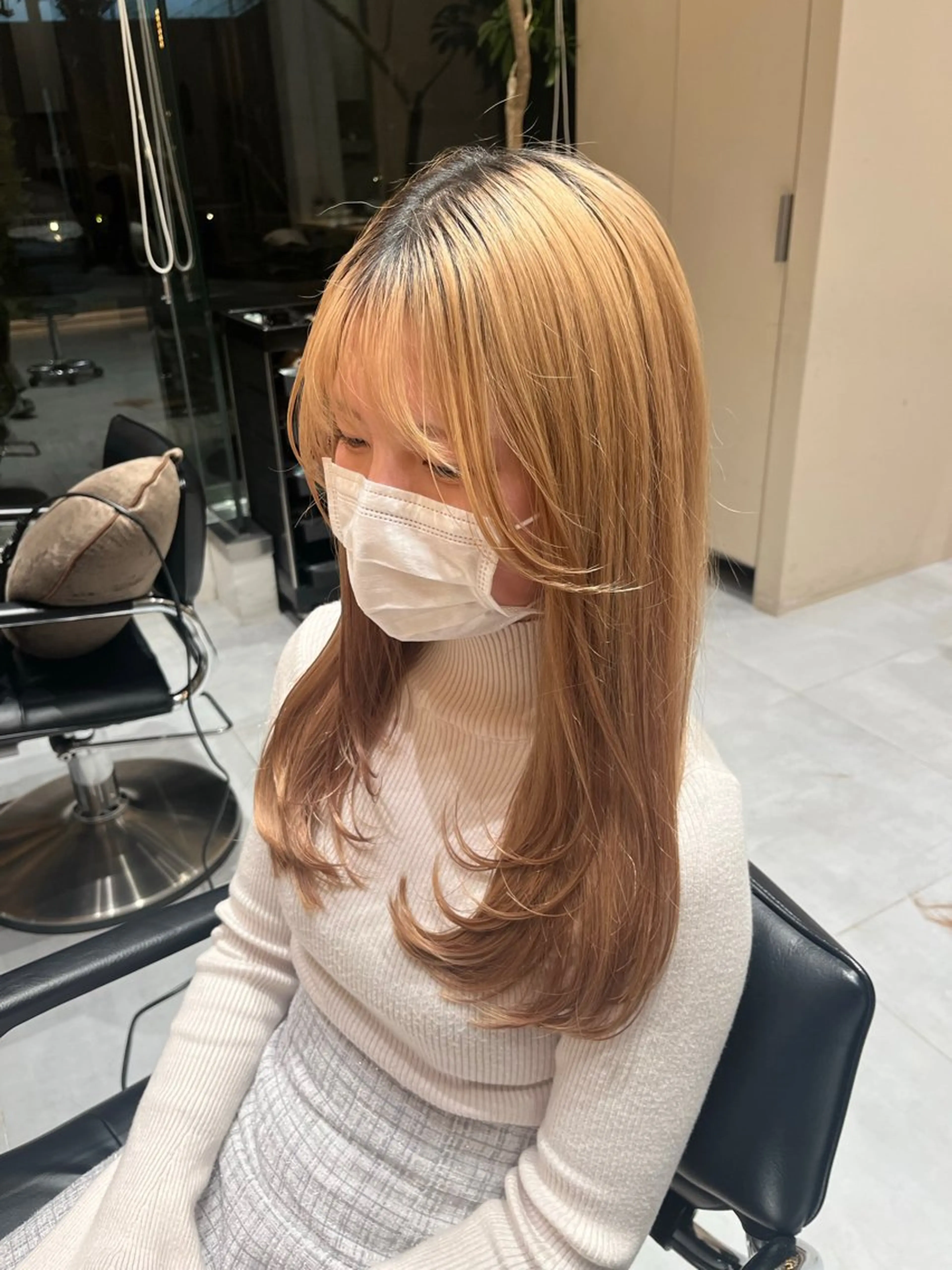 ロング ナミ🩶暗髪/暖色 ❤️/透明感/縮毛のヘアスタイル