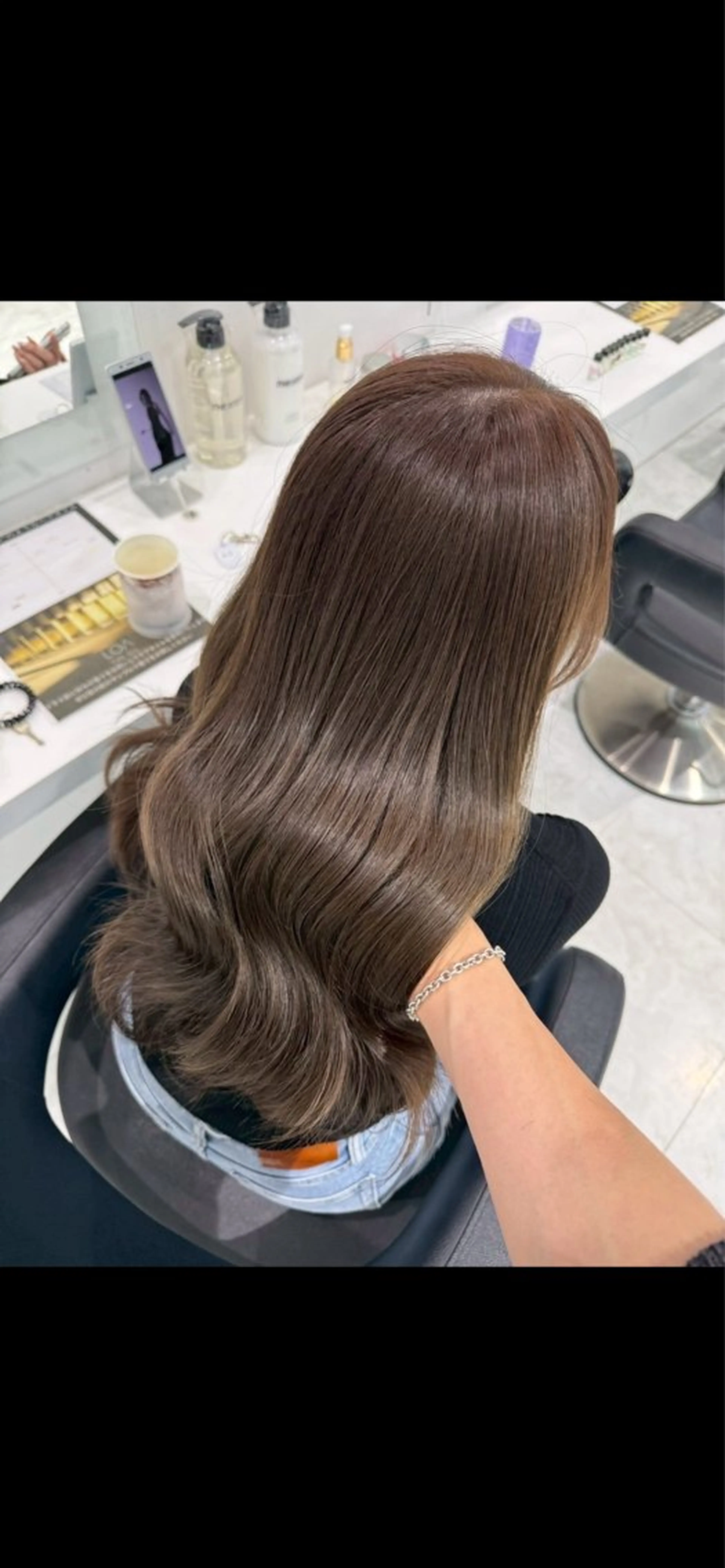 ロング ヘアカラー 韓国ワンホン透明感 カラー✨🖤ここあのヘアスタイル