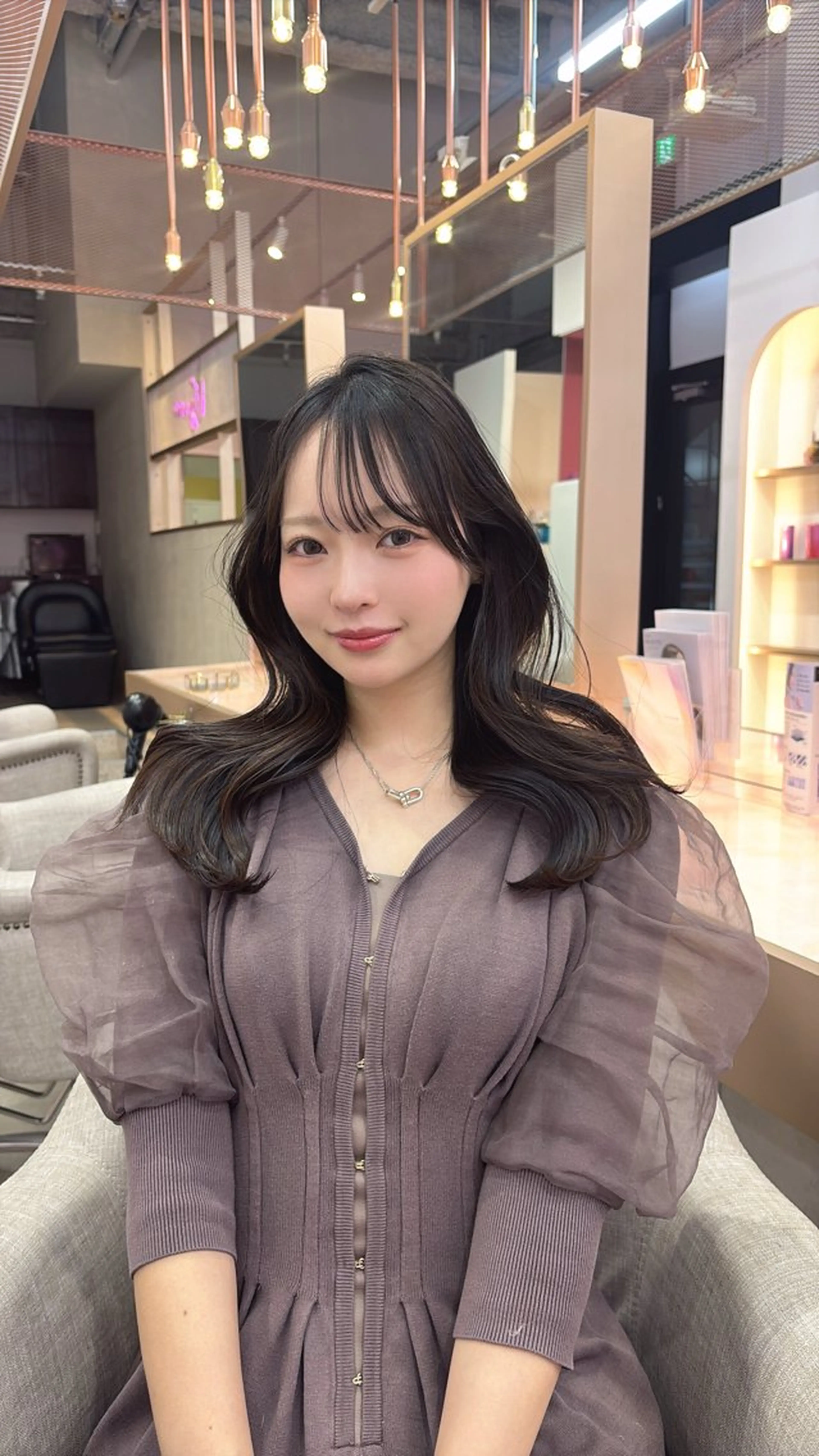 ロング Miu 名古屋カット ミディアム/ピンク髪のヘアスタイル