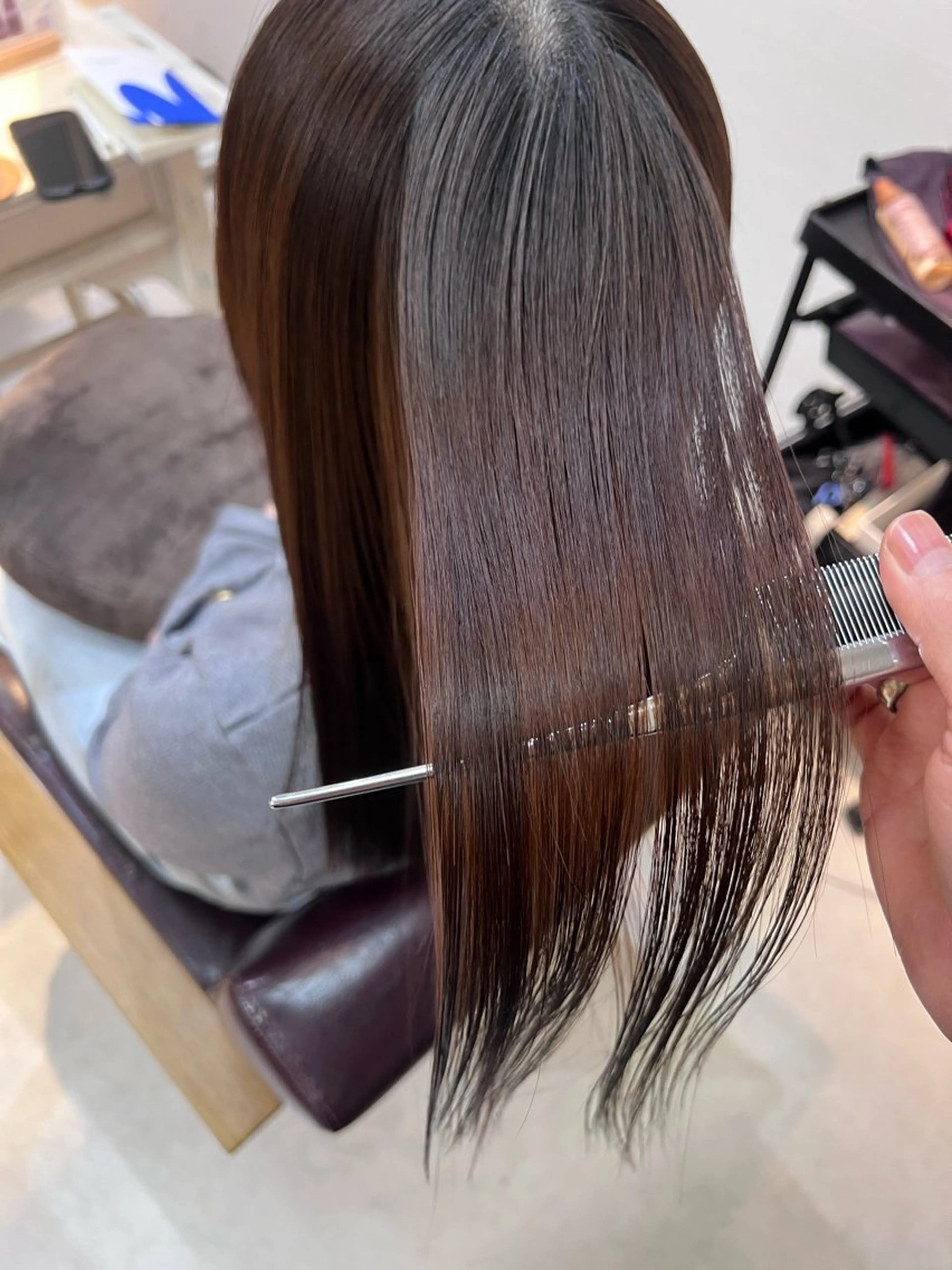 ロング 縮毛矯正 OMAE🫧 クセ毛全て無くせますのヘアスタイル