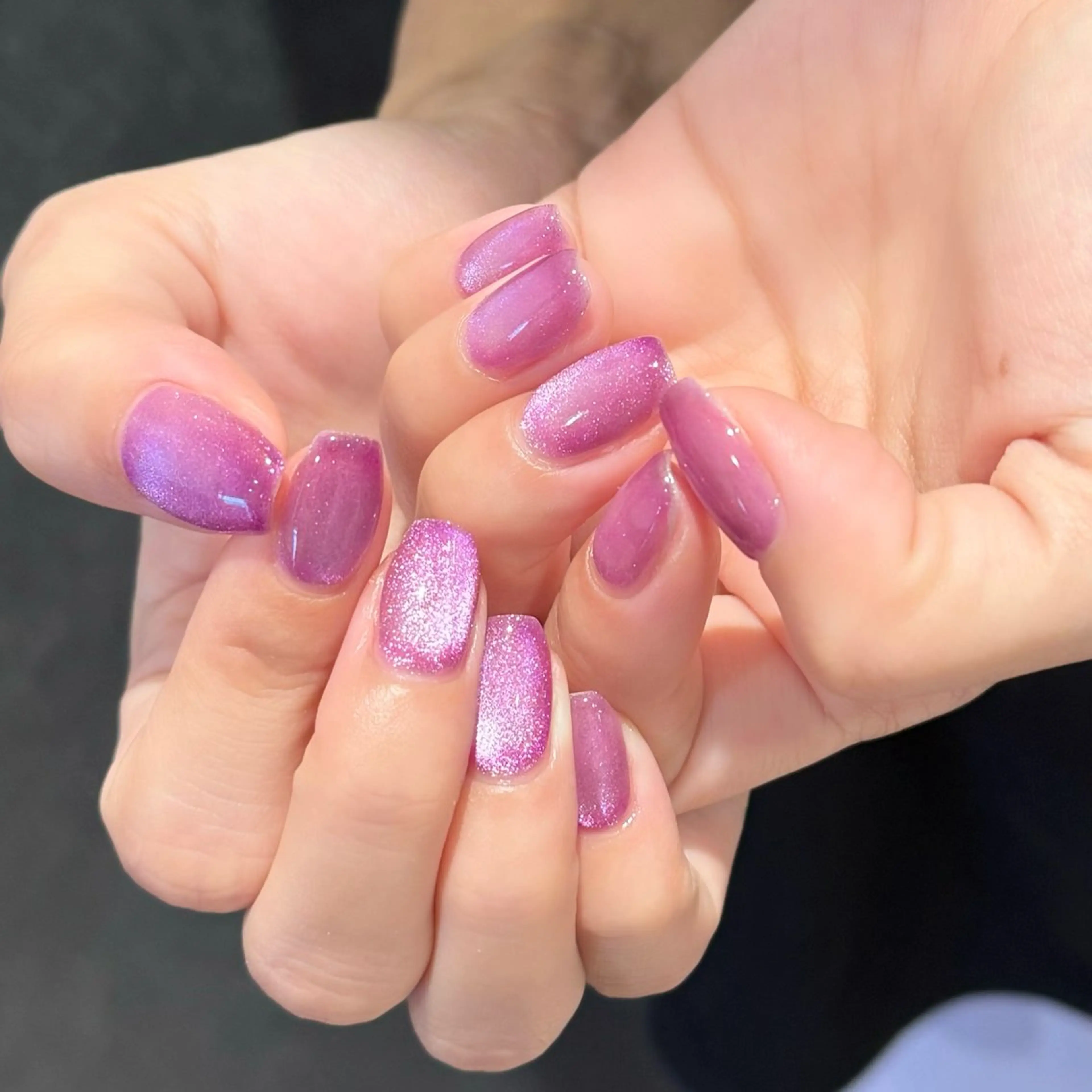 ネイル クリアネイル マグネットネイル マグネットワンカラー ワンカラーネイル パープル EARTH浦添店 村吉のネイルデザイン