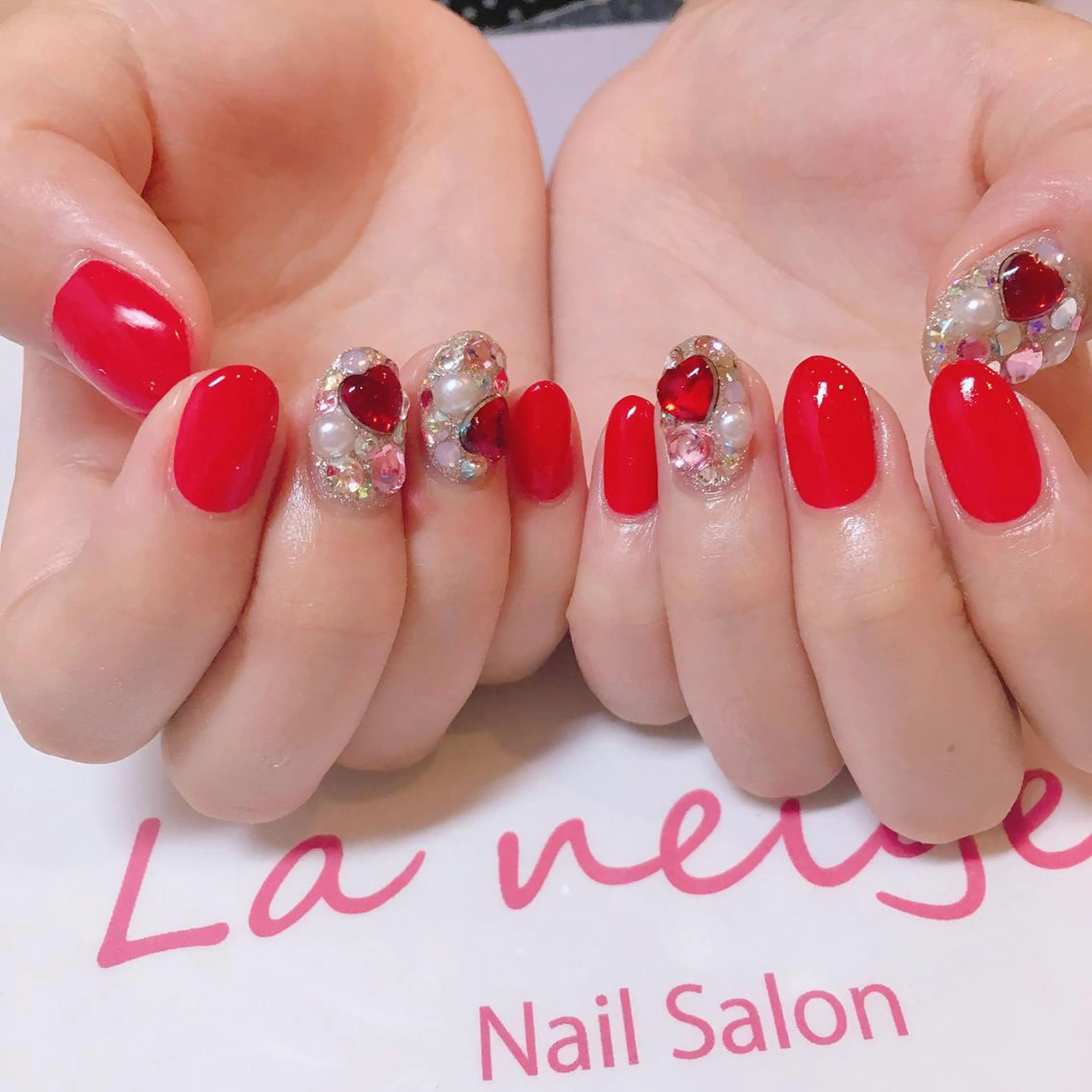 ネイル ハート La neige* yuki 🐩🌙のネイルデザイン