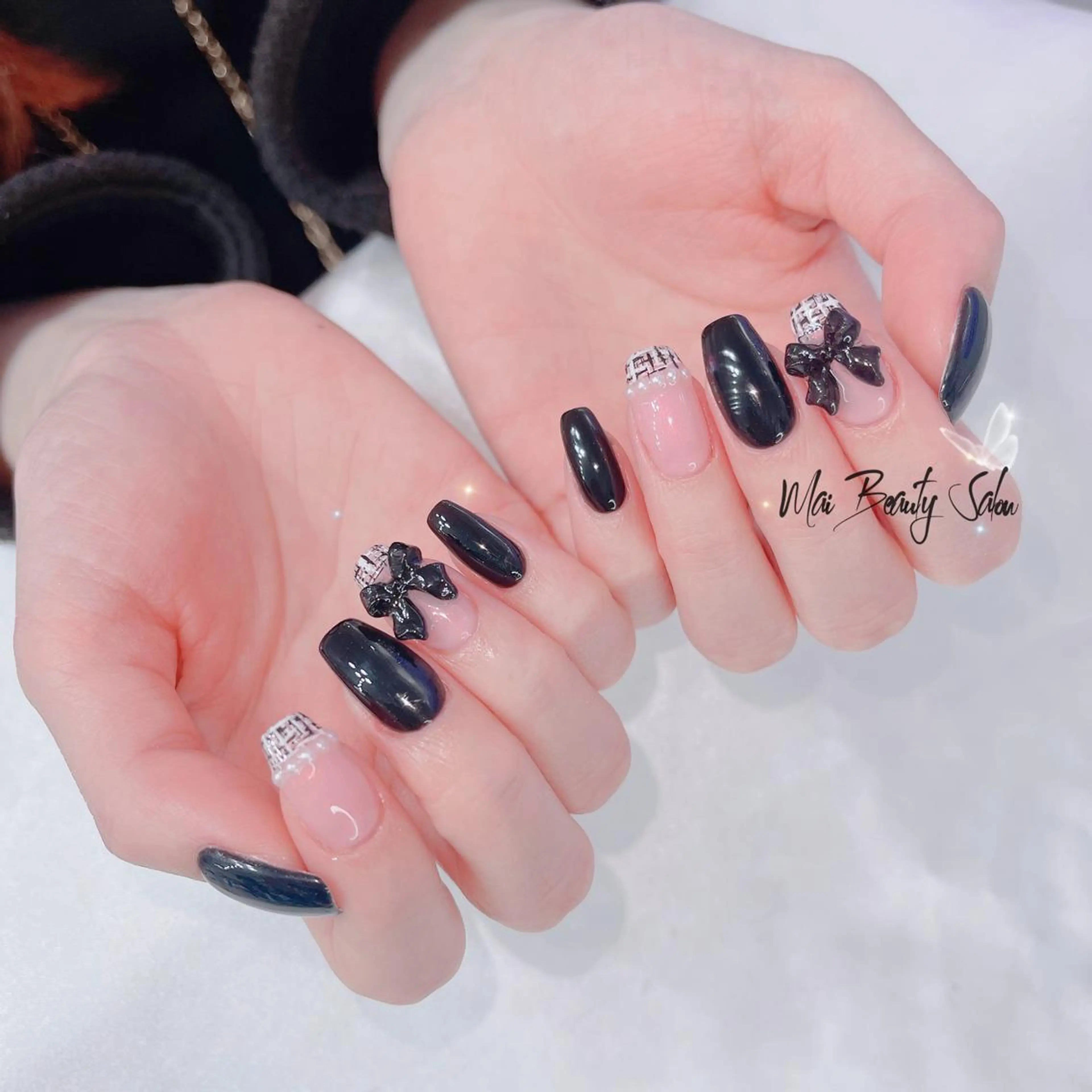 ネイル オーロラネイル チークネイル 長さ出し フラッシュネイル フットネイル ハンドネイル MaiBeauty マイ マイのネイルデザイン