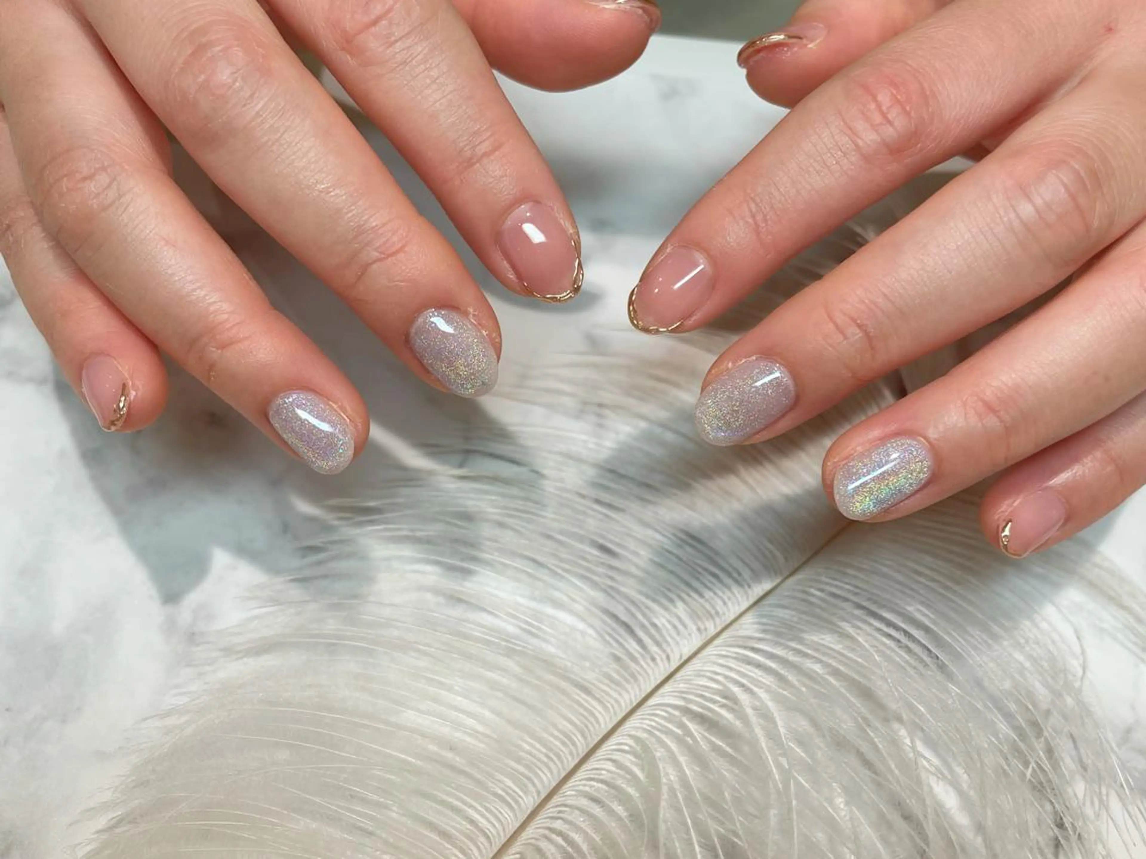 ネイル フレンチネイル ミラーネイル ハンドネイル Aing nail所属・Aing nail 澤瀬のネイルデザイン