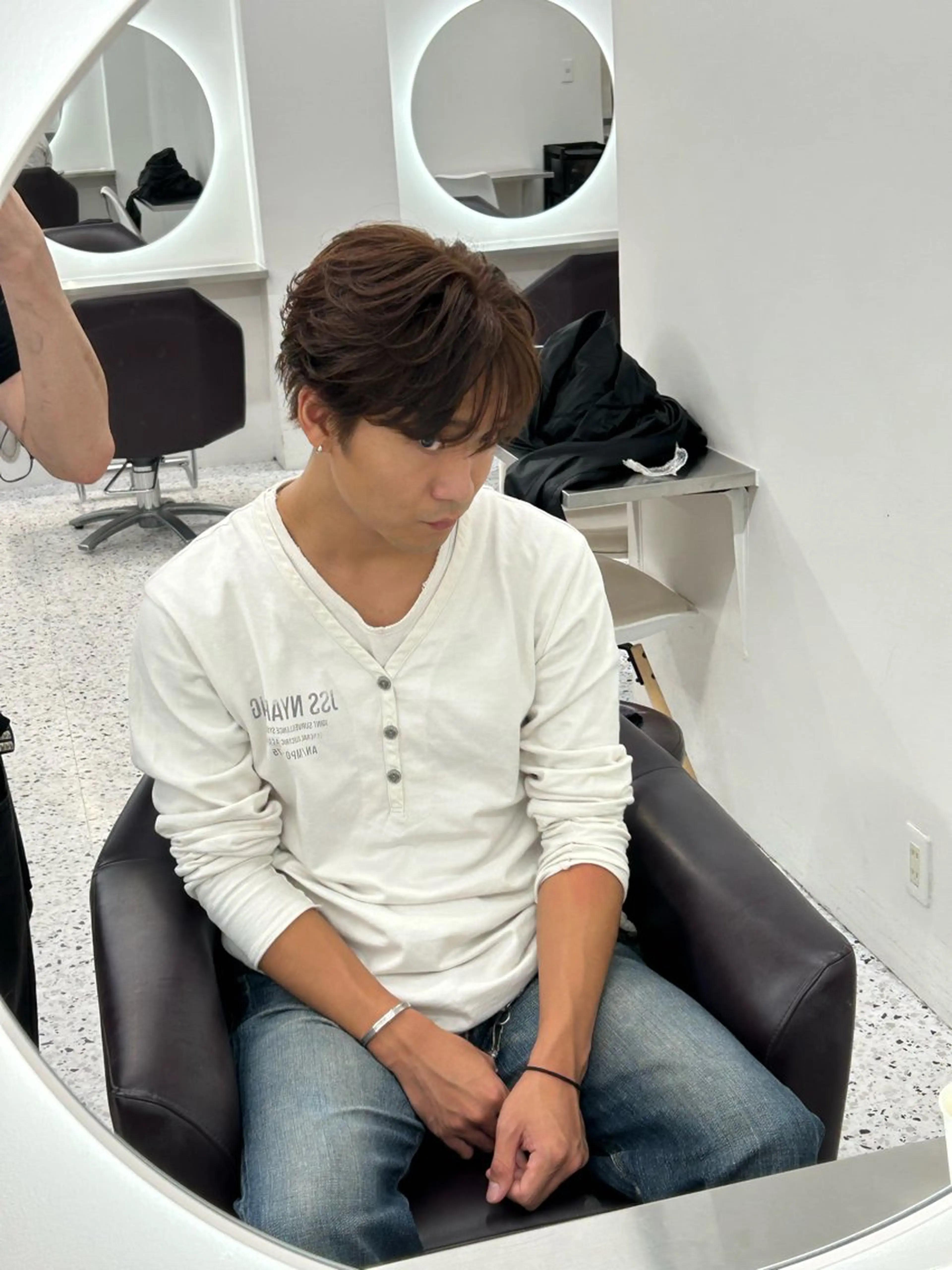 ショート カラー メンズ ベージュカラー 🫧透明感／艶カラー 🫧Ryuseiのヘアスタイル