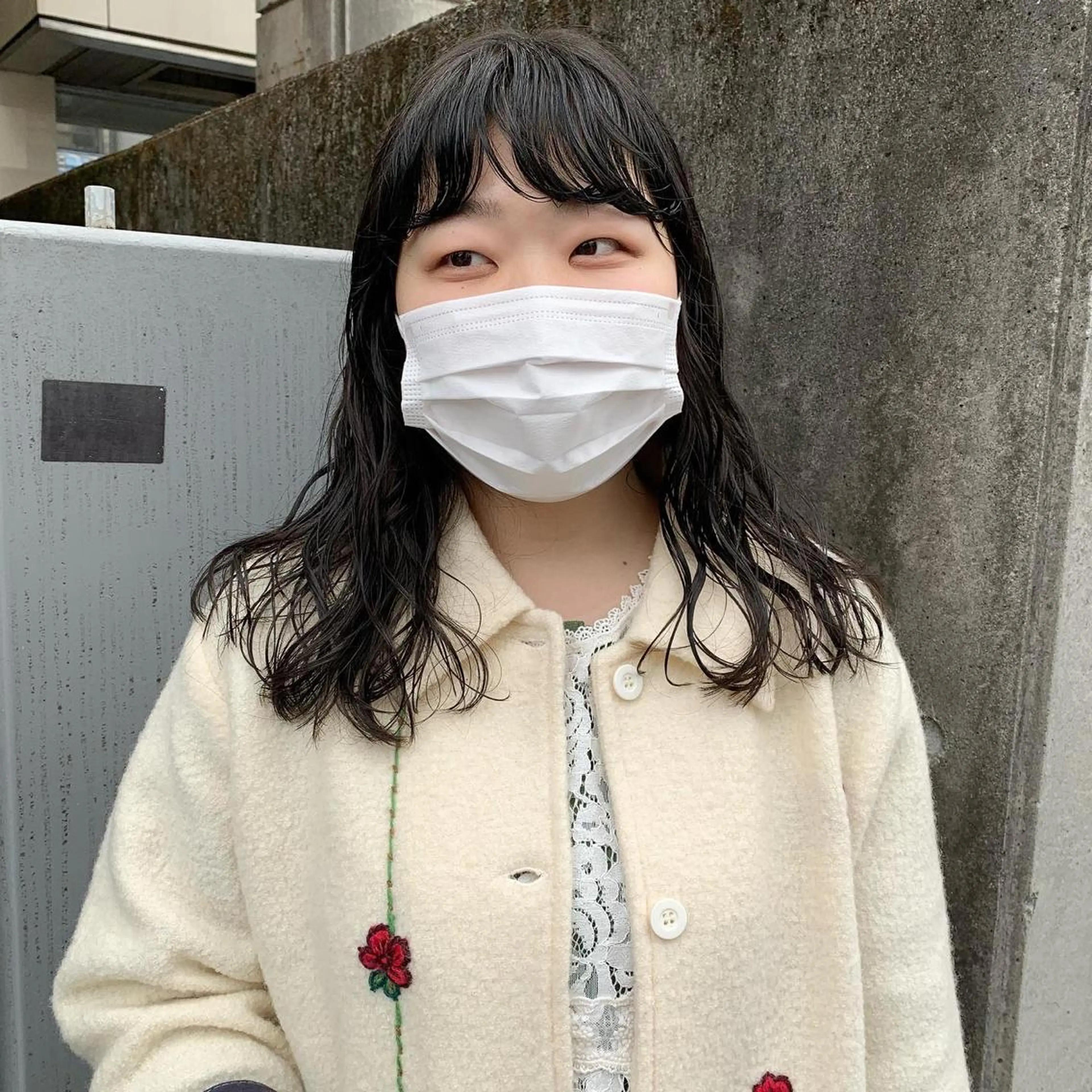 ロング パーマ カット パーマ SAKINO． ベージュカラーのヘアスタイル