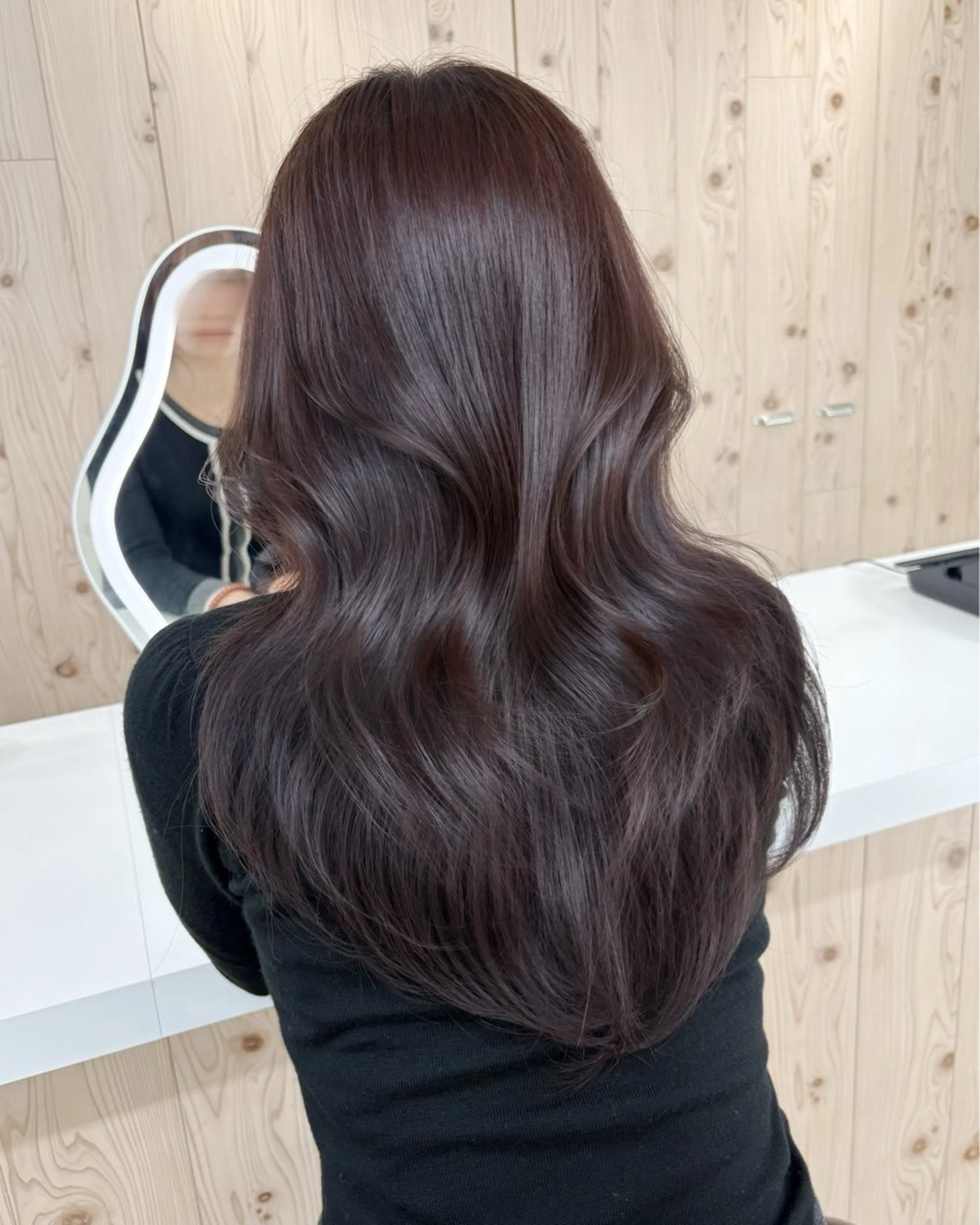 ロング カラー カット ヘアカラー トリートメント ヘアセット 新宿/韓国ヘア/ 髪質改善ストレートのヘアスタイル