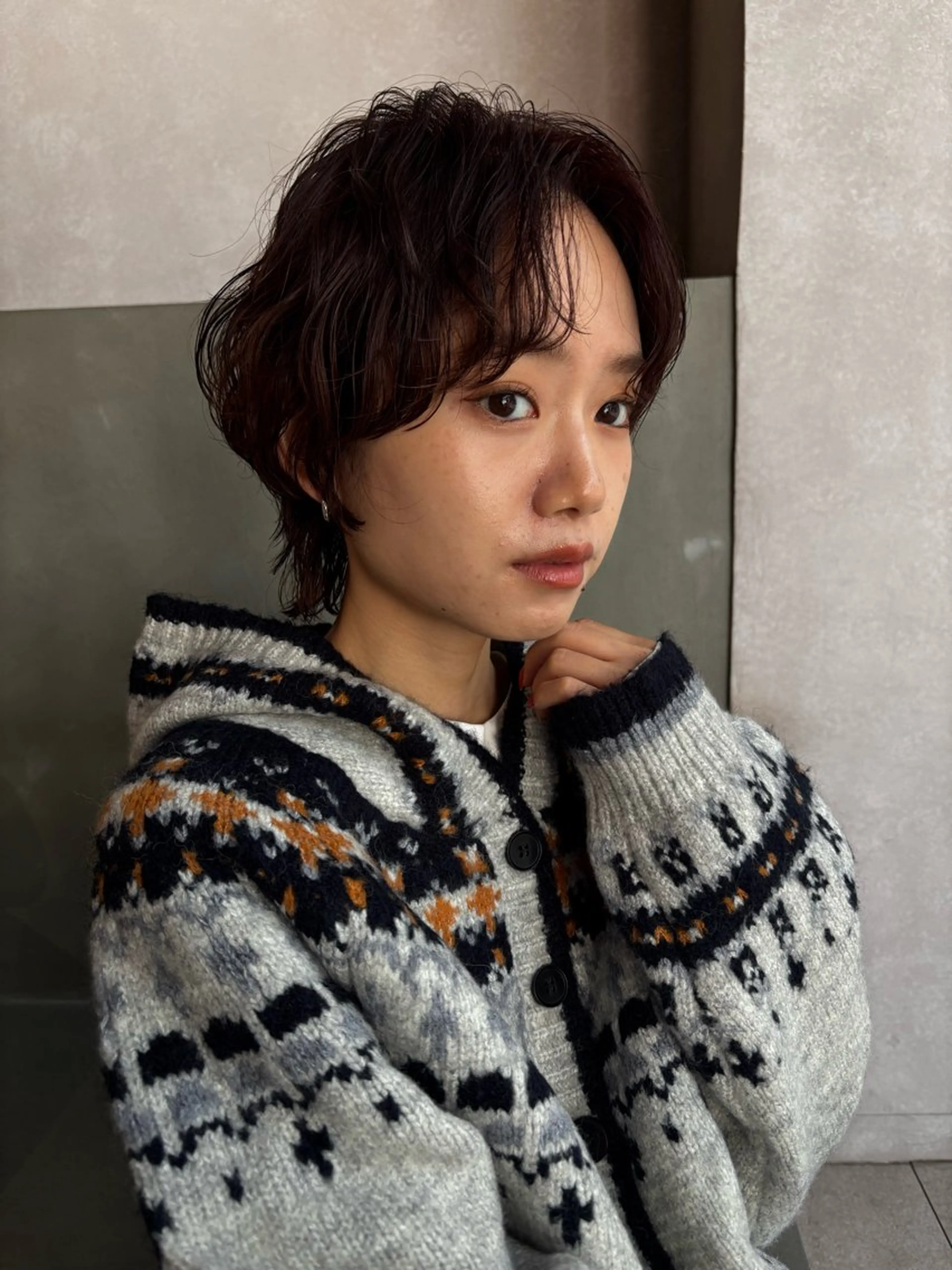 ショート パーマ カット パーマ 渡邊 百咲のヘアスタイル