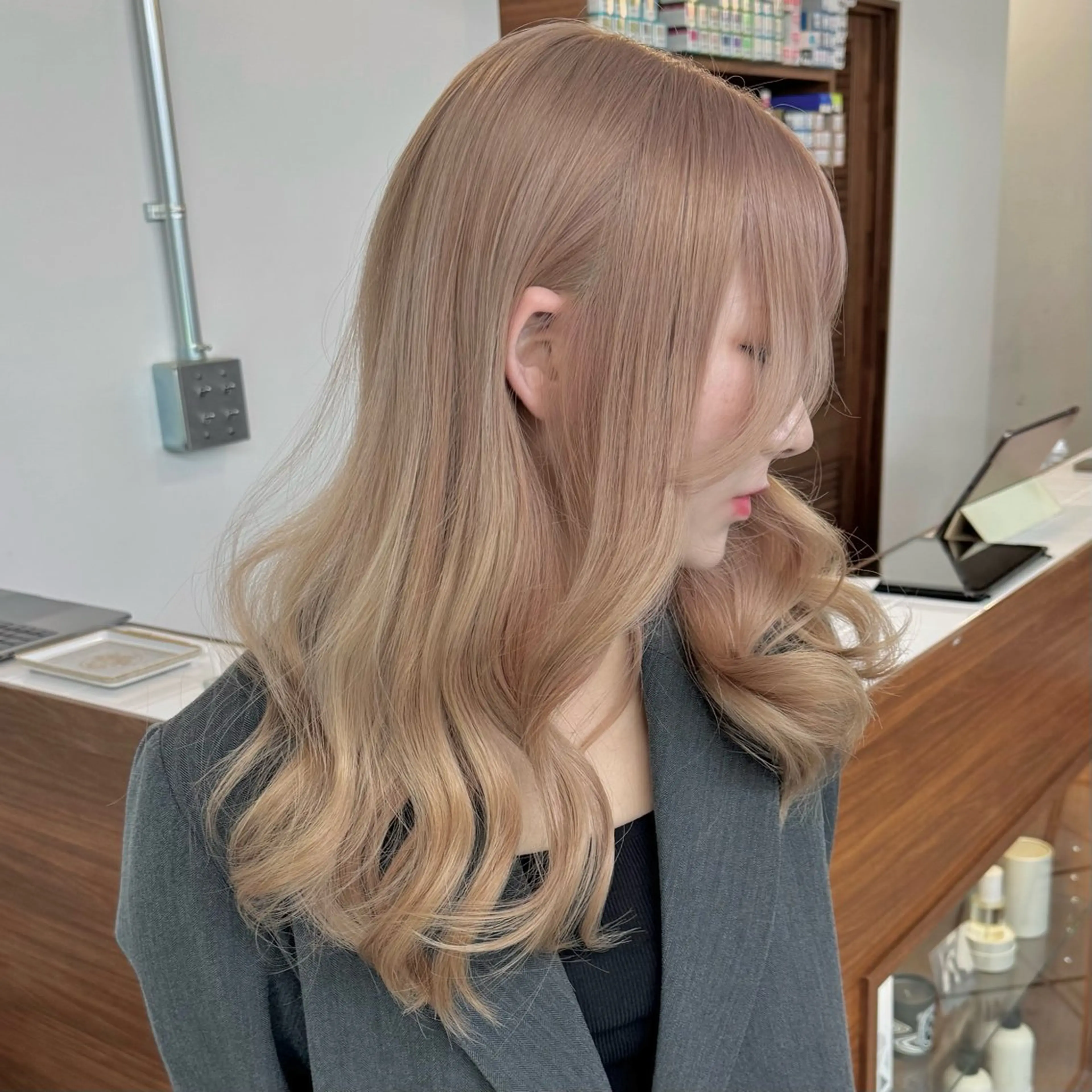 ロング カラー ヘアカラー トリートメント エクステモデル募集 💗大阪梅田/川上のヘアスタイル