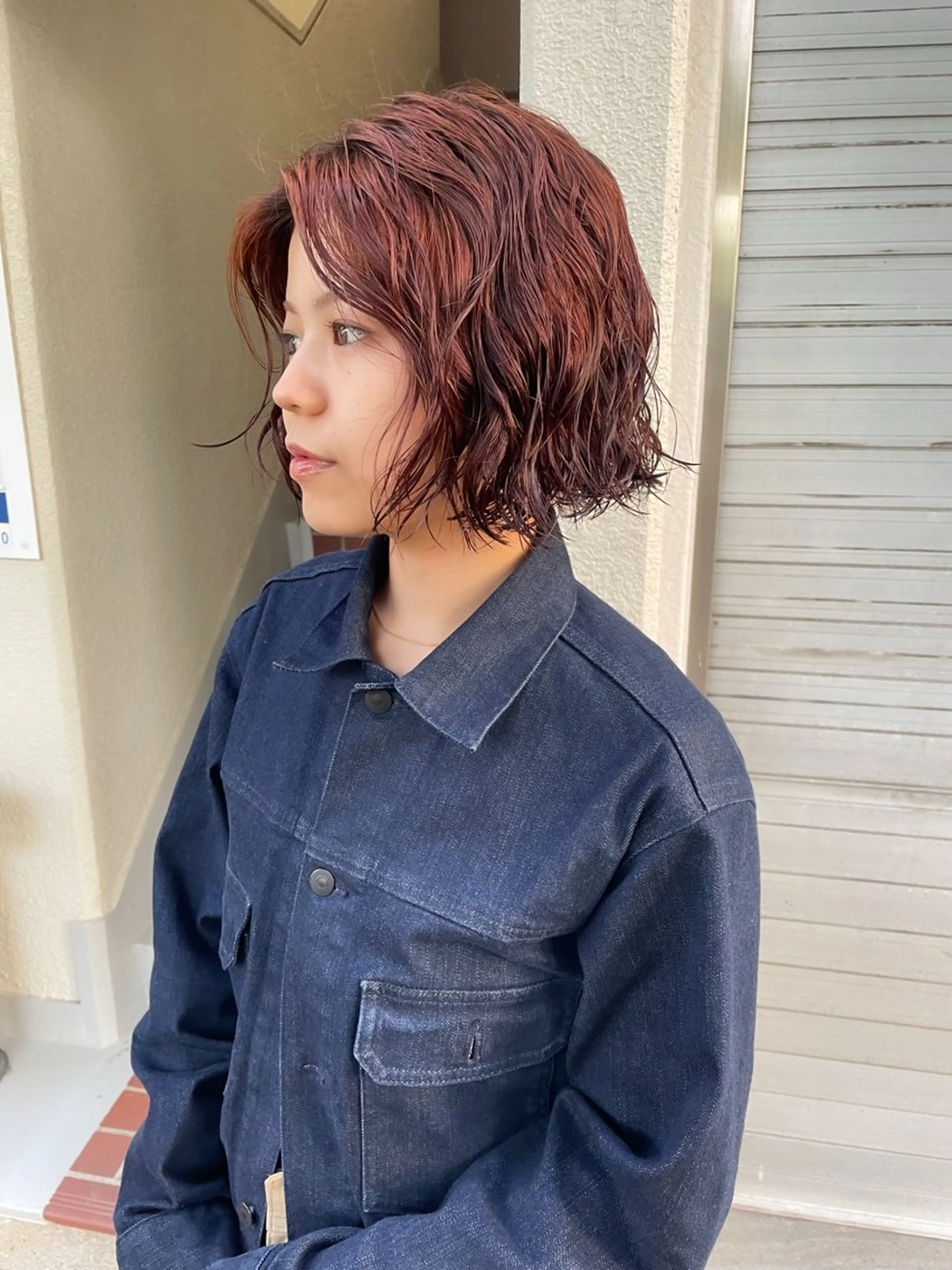 ミディアム カラー パーマ パーマ カットモデル/ ハイトーン/ゆうあのヘアスタイル