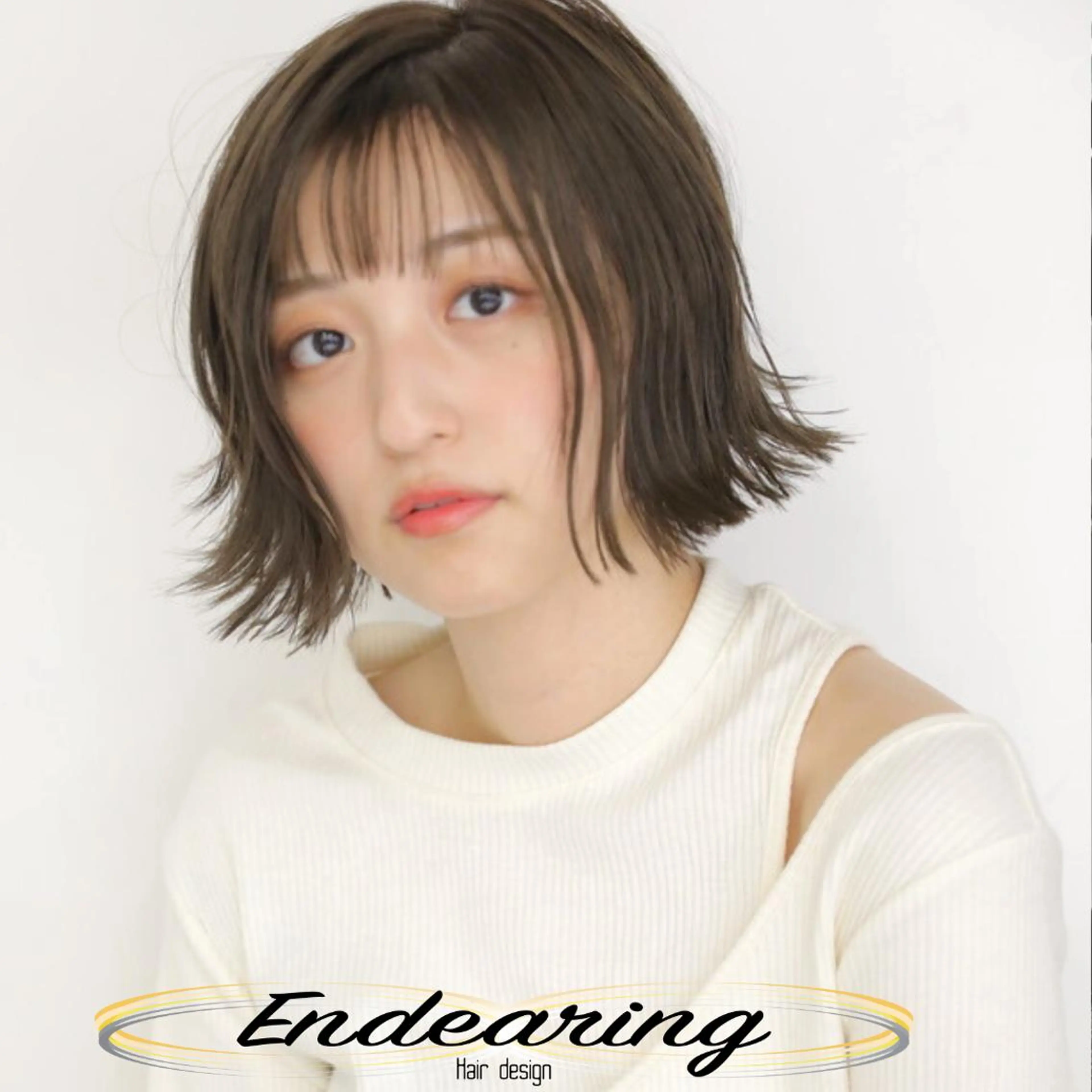カラー アッシュ ベージュカラー 透明感カラー ボブ カット ヘアカラー Endearing 銀座/YOKOのヘアスタイル