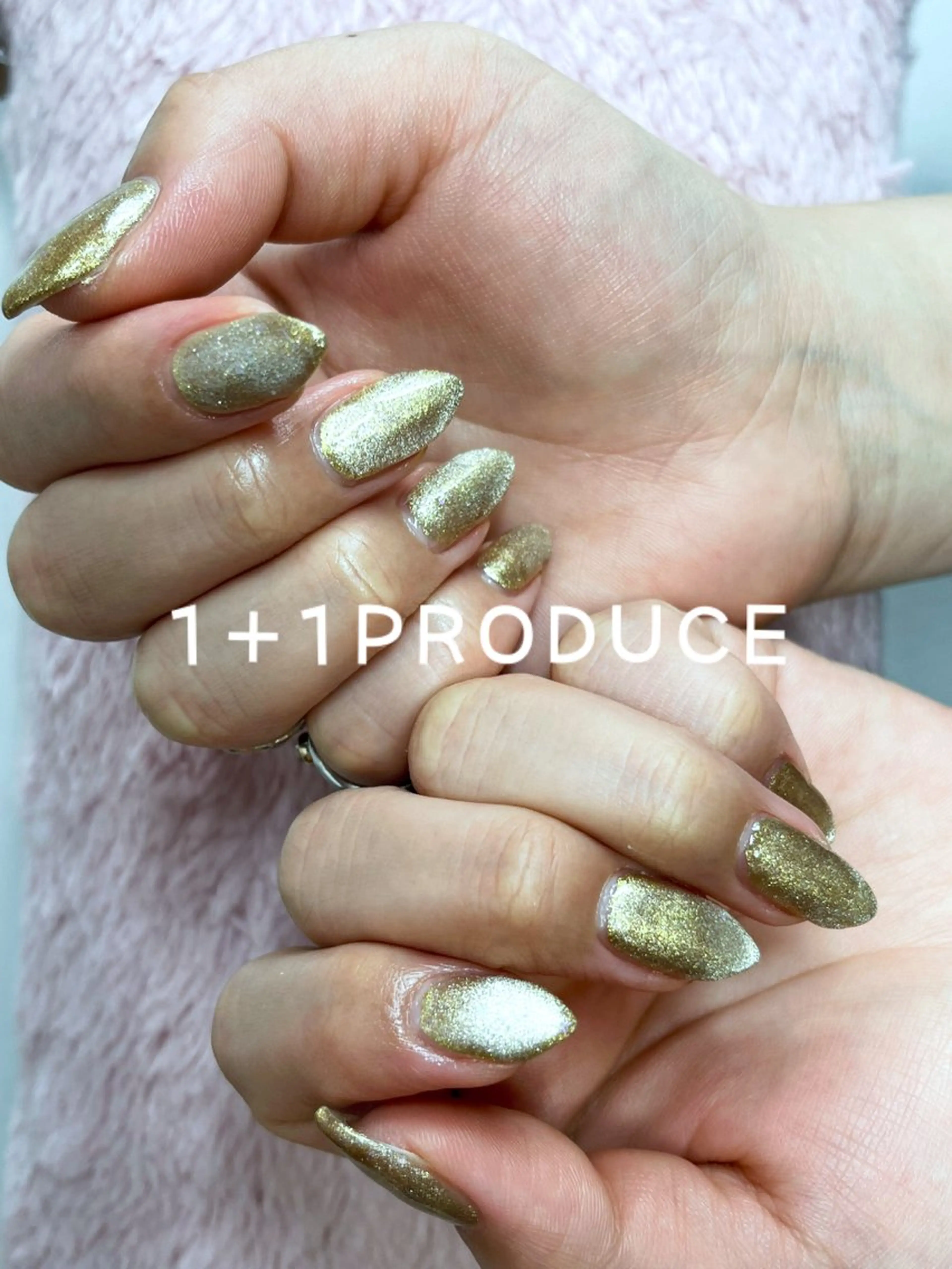 ネイル ゴールド マグネットネイル 1+1 PRODUCEのネイルデザイン