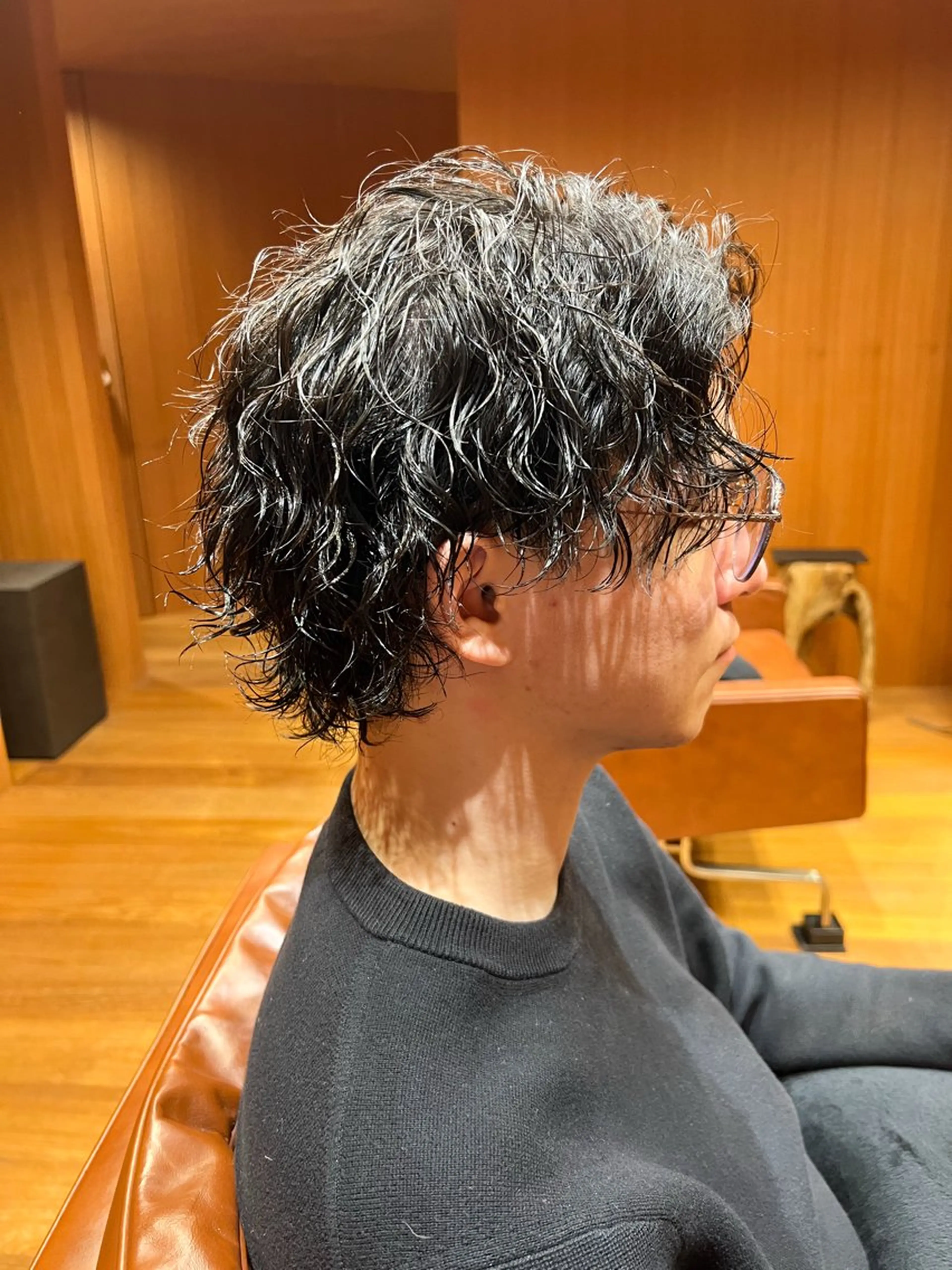 ショート パーマ メンズ メンズパーマ 波巻きパーマ メンズウルフカット ウルフカット スパイラルパーマ カット パーマ トリートメント 平尾薬院メンズカット FLICK/パーマのヘアスタイル