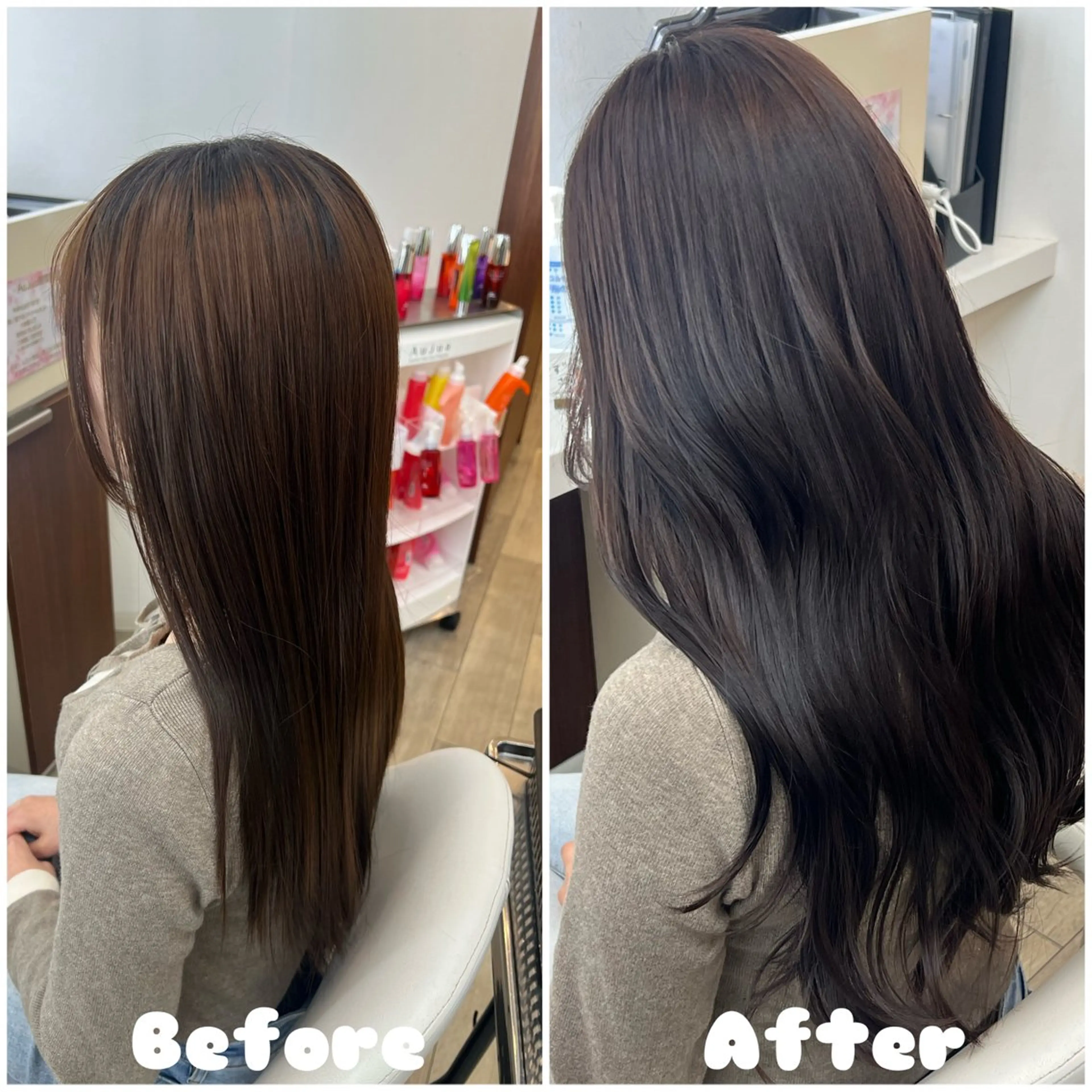 ロング カラー カット ヘアカラー 宮田 かやののヘアスタイル