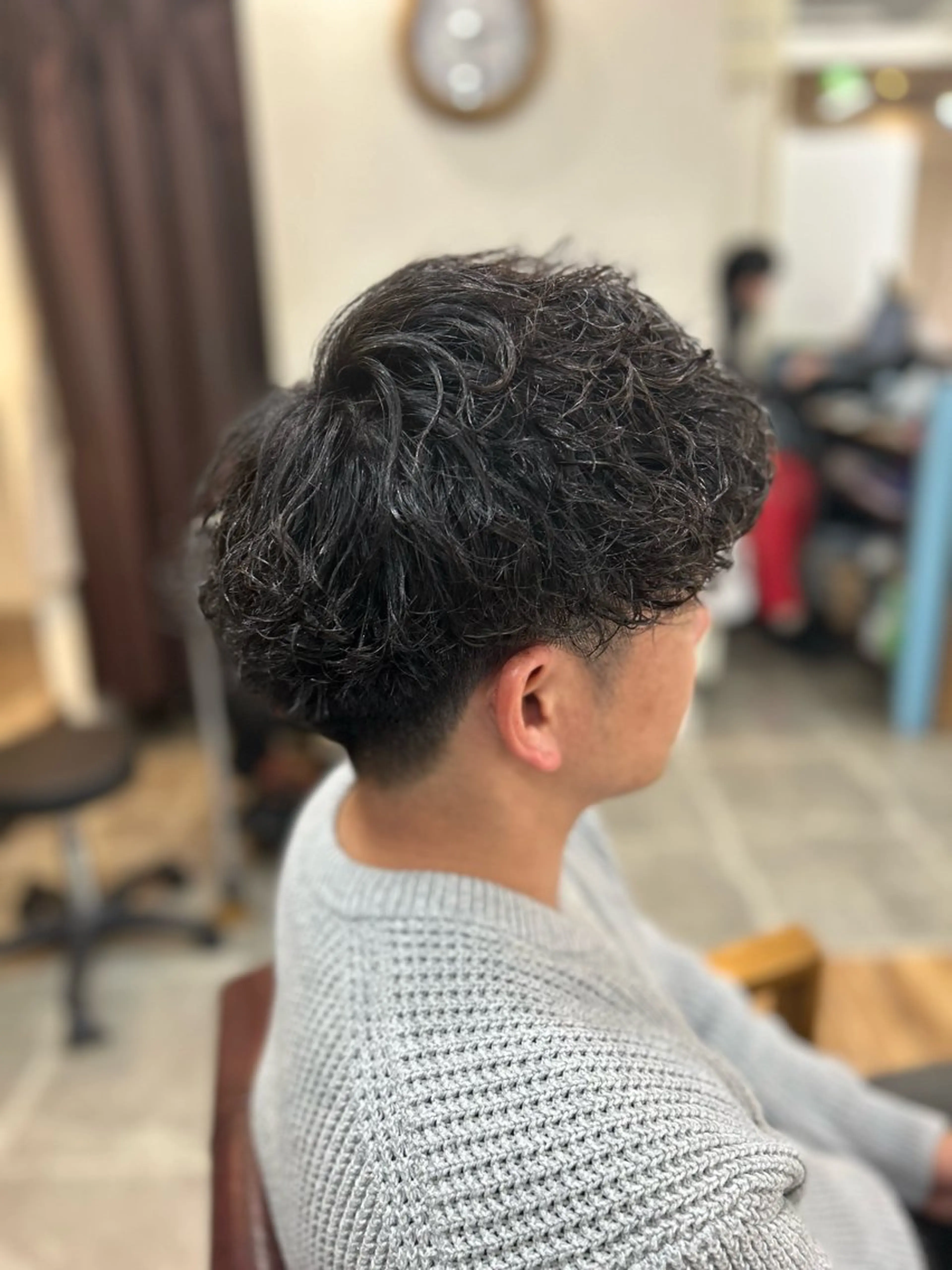 ショート パーマ メンズ メンズパーマ 波巻きパーマ カット パーマ CECIL hair なんば店所属・メンズパーマ 艶髪☆店長☆有馬のヘアスタイル