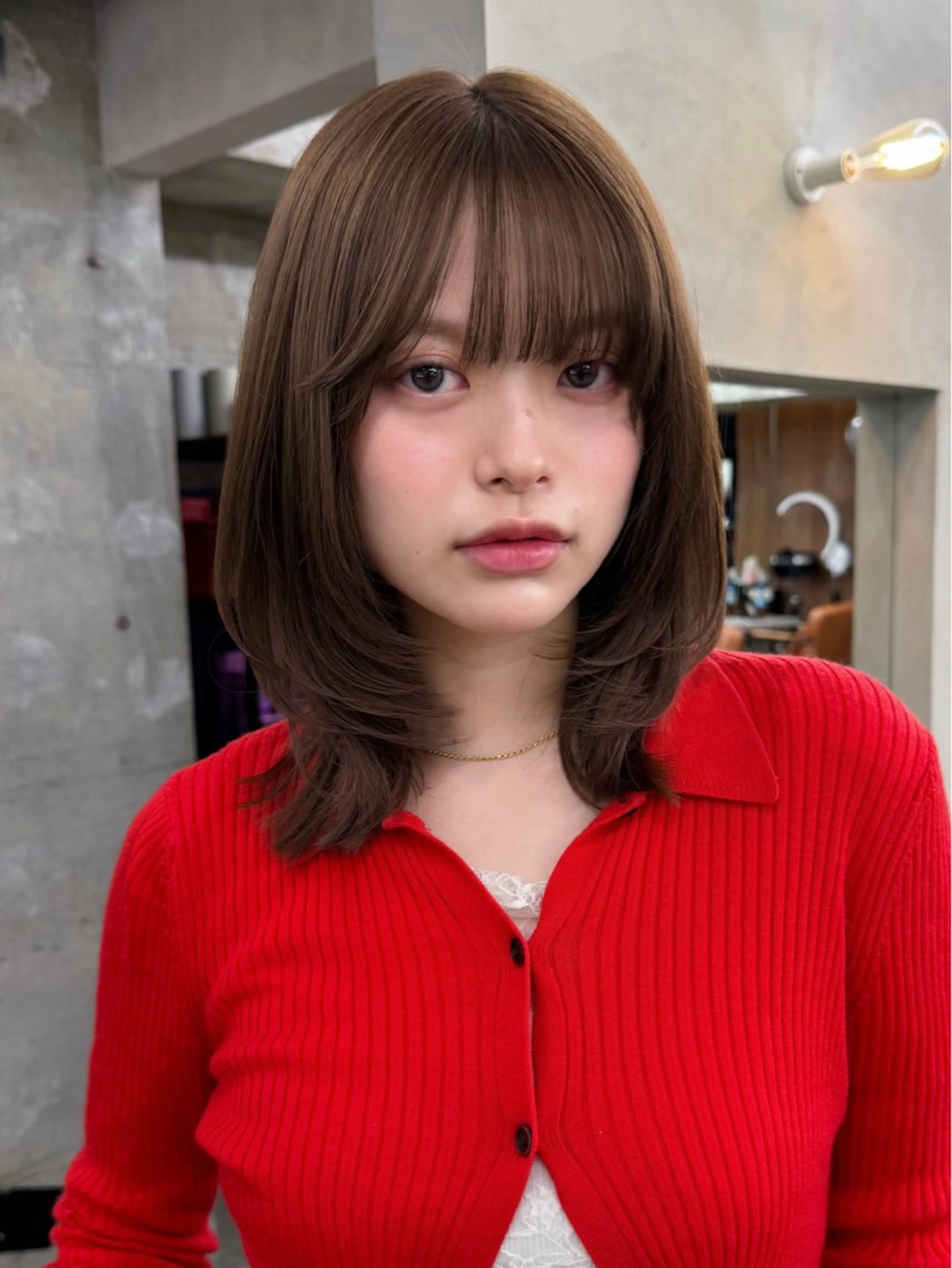 ミディアム カラー カット ヘアカラー トリートメント ボブ/ミディアム/ レイヤー/moyuのヘアスタイル