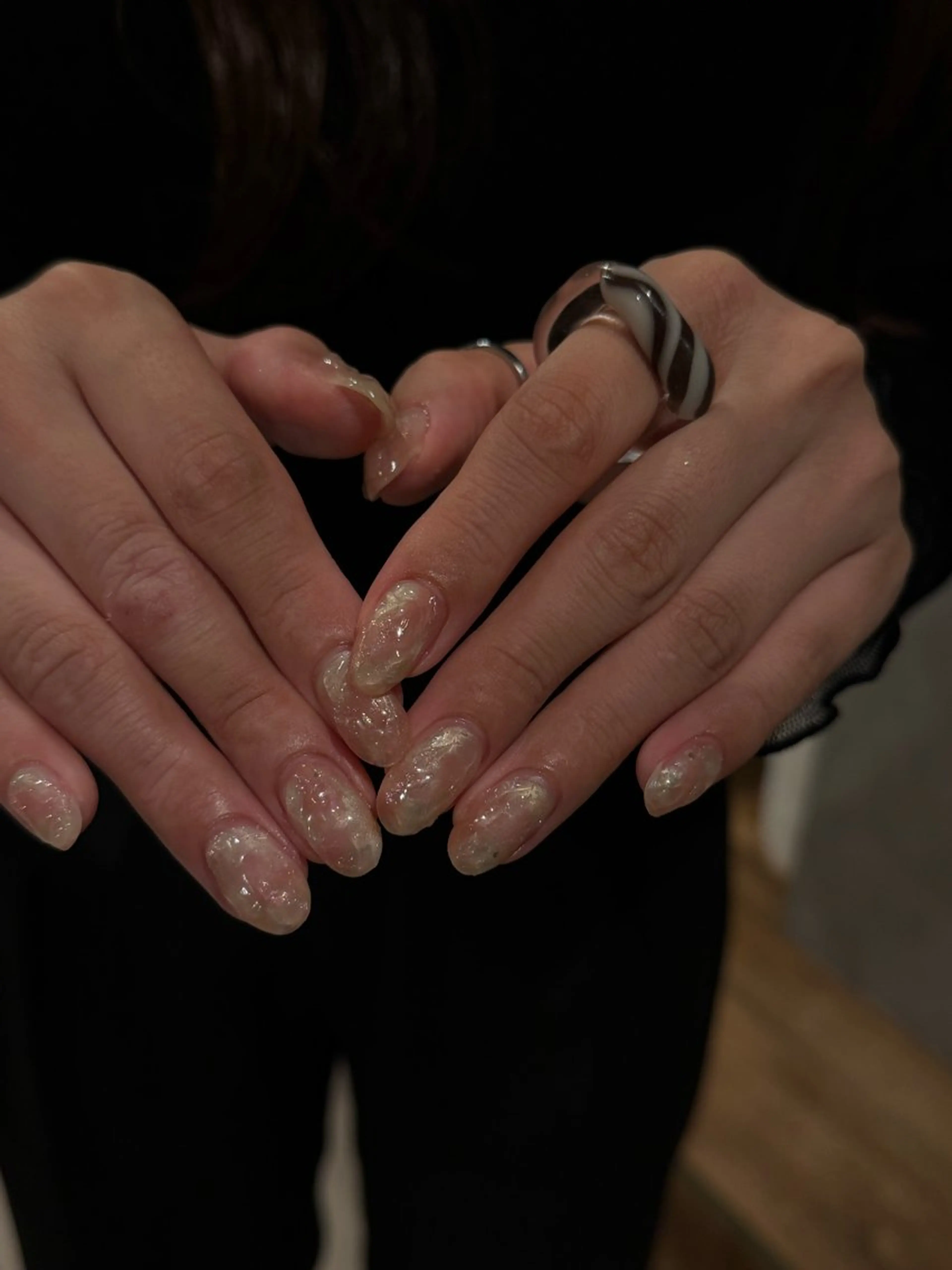 ネイル クリアネイル ニュアンスネイル ピンク シンプルネイル 夏ネイル ハンドネイル filonnail /　kotoneのネイルデザイン