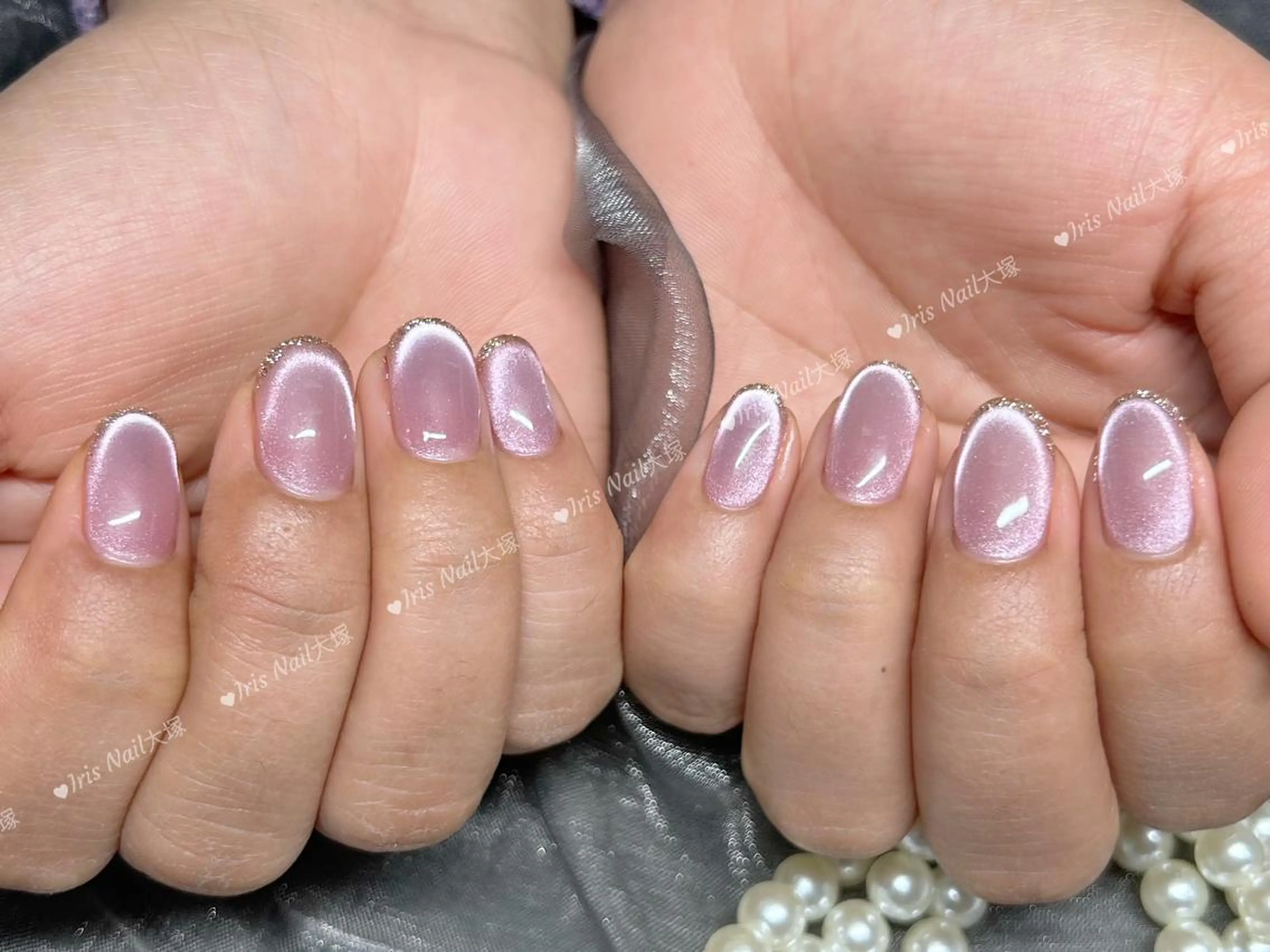 ネイル フレンチネイル マグネットネイル マグネットフレンチ ハンドネイル ハンドケア 🍒IRIS Nail🌸のネイルデザイン