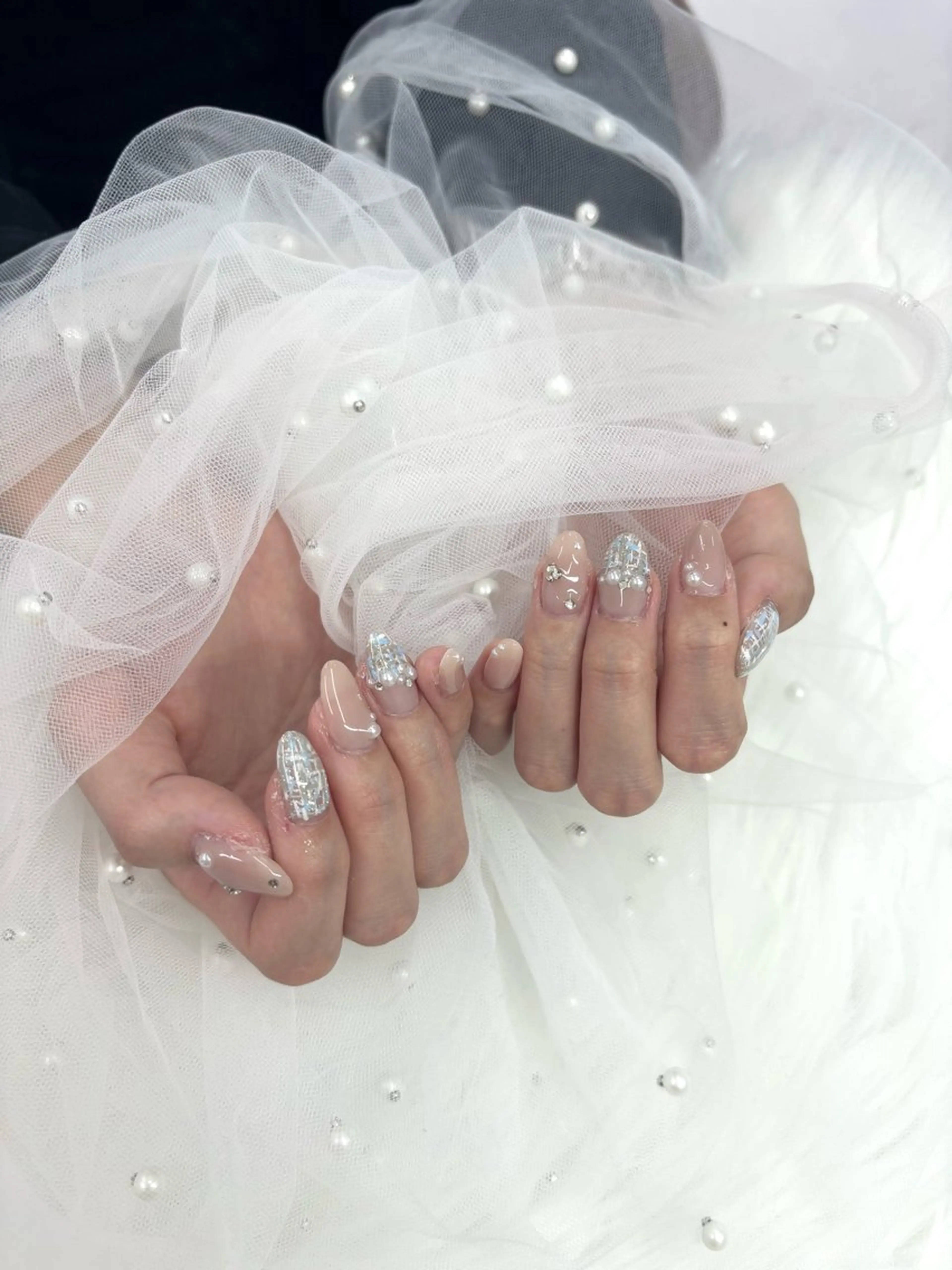 ネイル ツイードネイル ハンドネイル lebon nail risa 🪽のネイルデザイン