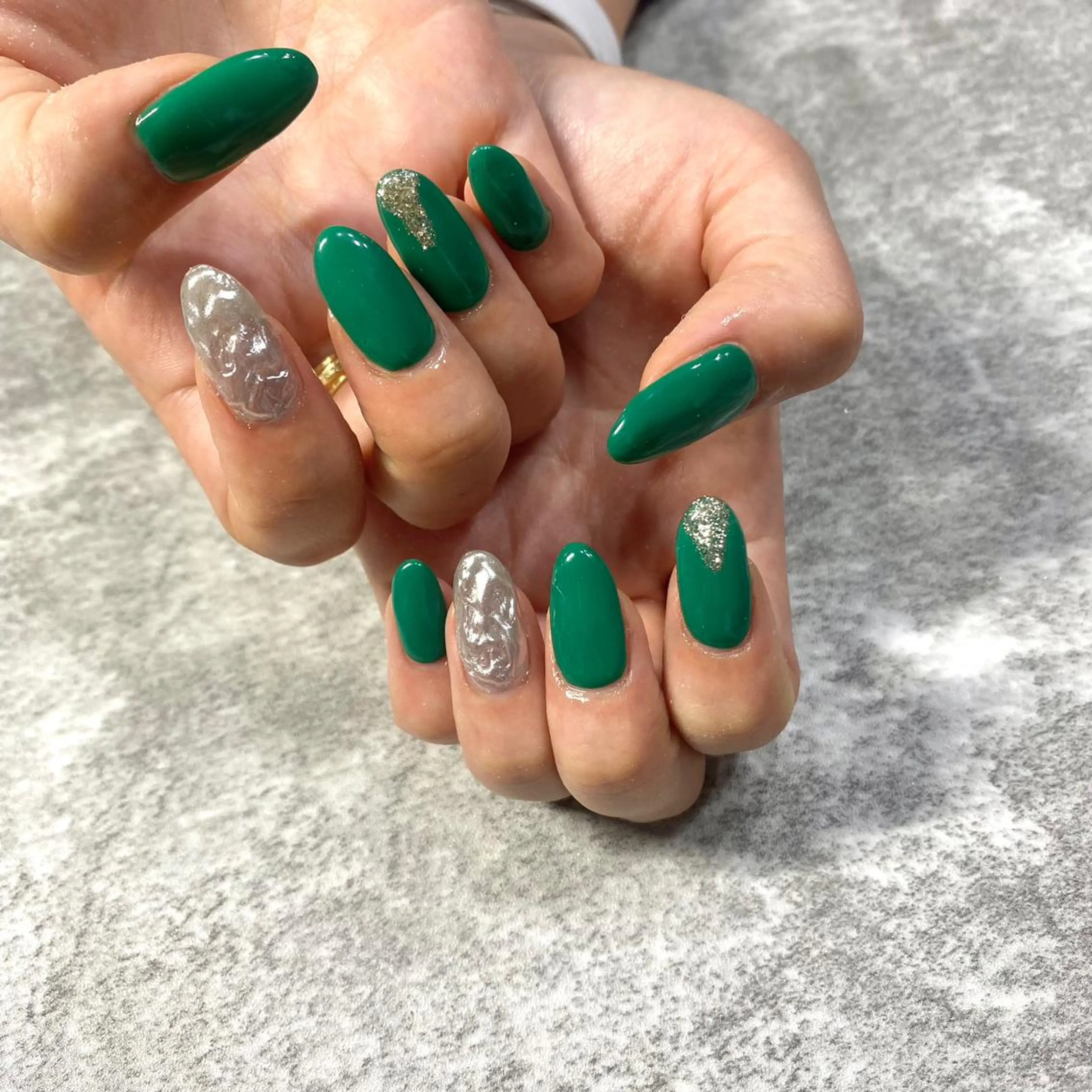 ネイル グリーン ハンドネイル ★Rinail... .のネイルデザイン