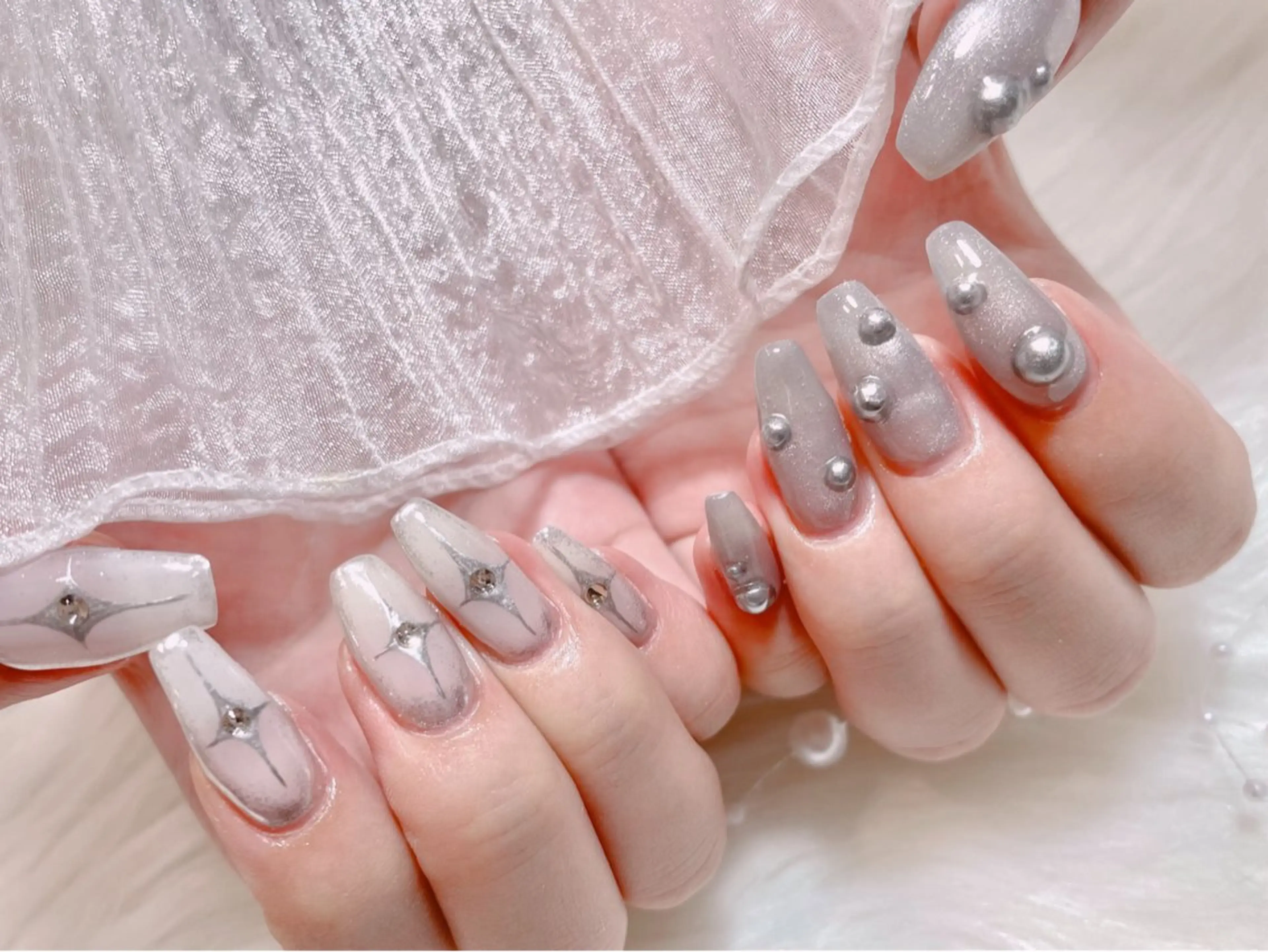 ネイル 韓国ネイル ハンドネイル ゆりか ジョアアンジェ福島のネイルデザイン