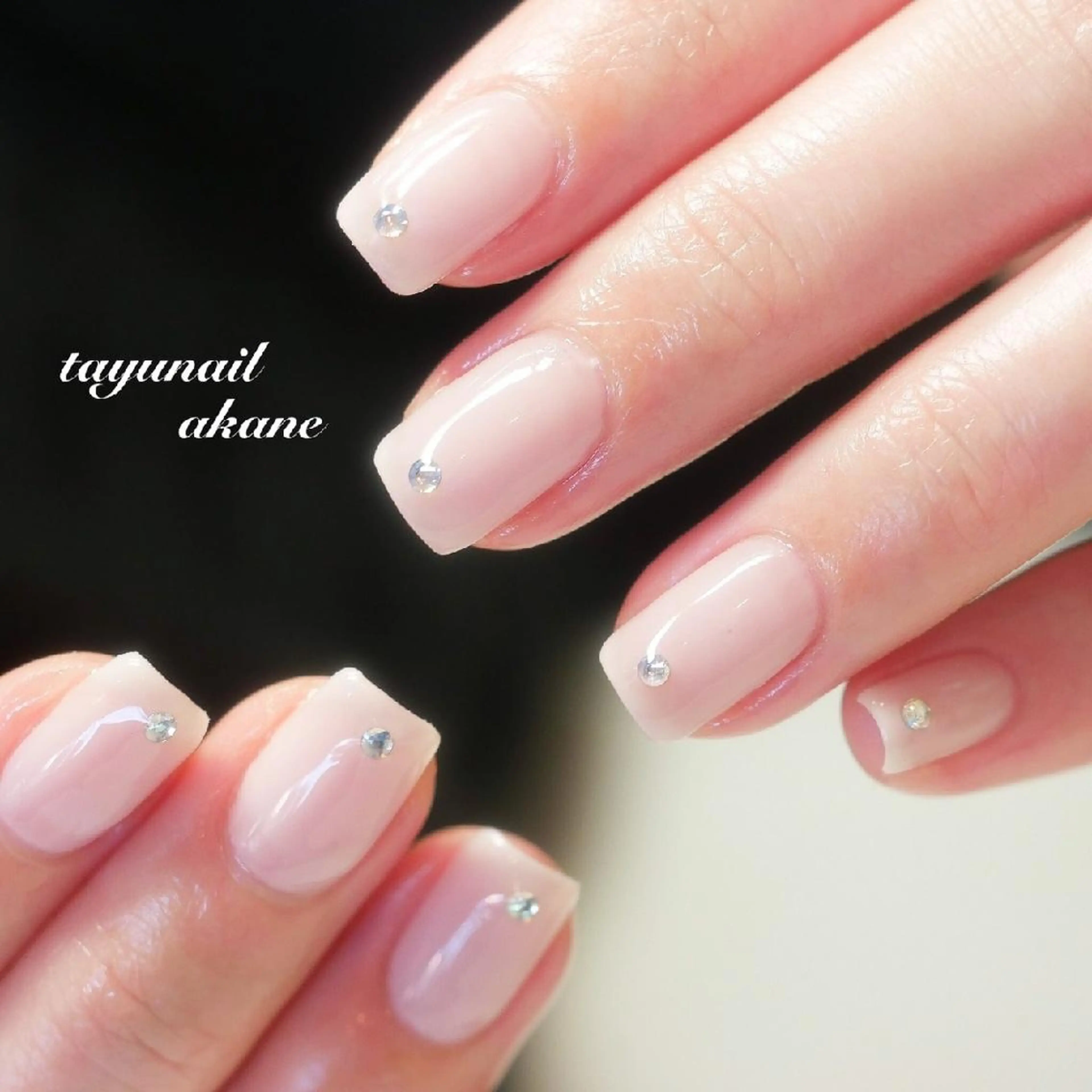 ネイル ブルー ジェルネイル パラジェル スクエアネイル ストーンネイル ネイルサロン 【たゆnail】のネイルデザイン