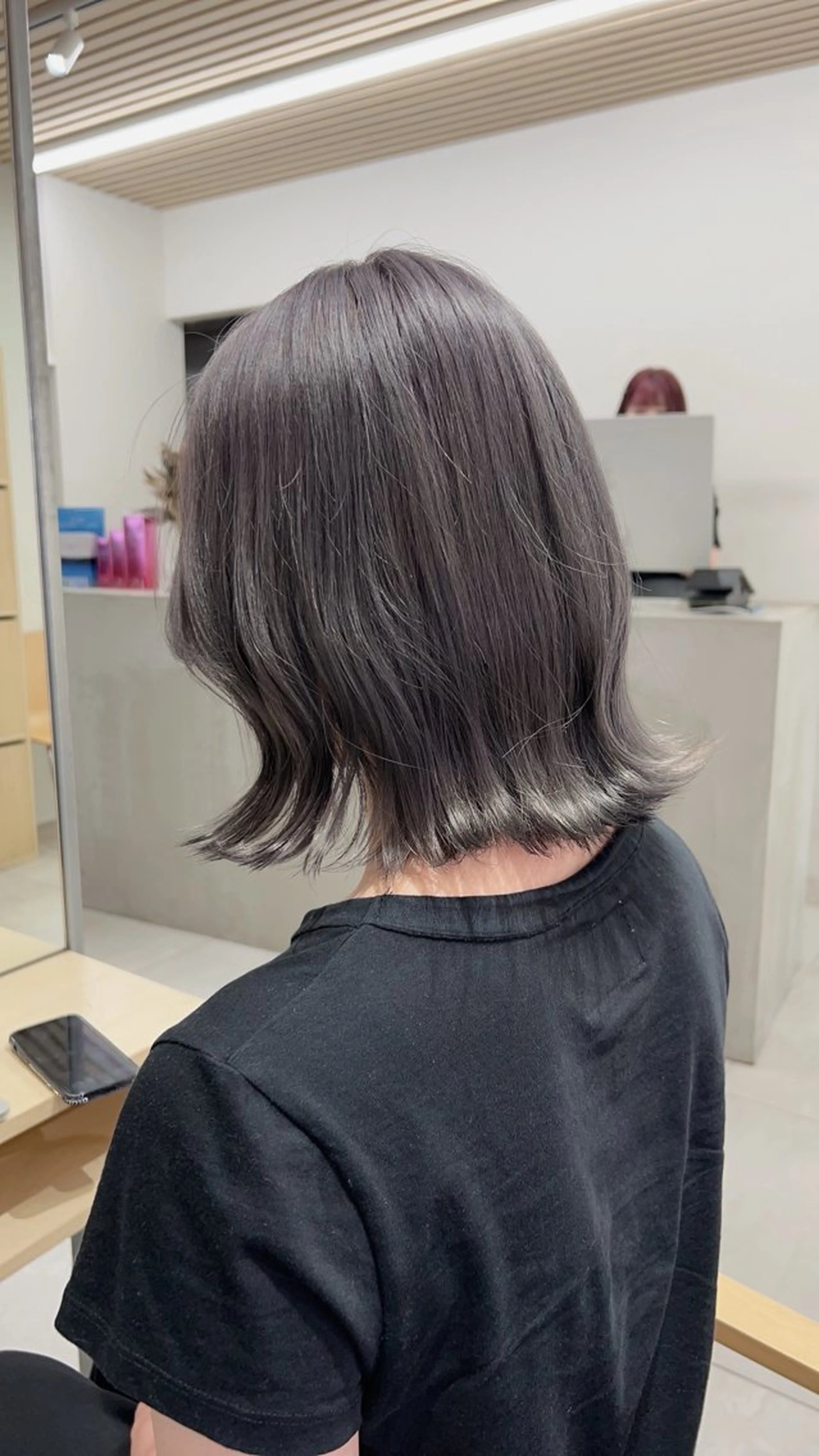 ミディアム アッシュ アッシュグレー ヘアカラー グレージュ 透明感 ブリーチなし田島晃汰のヘアスタイル
