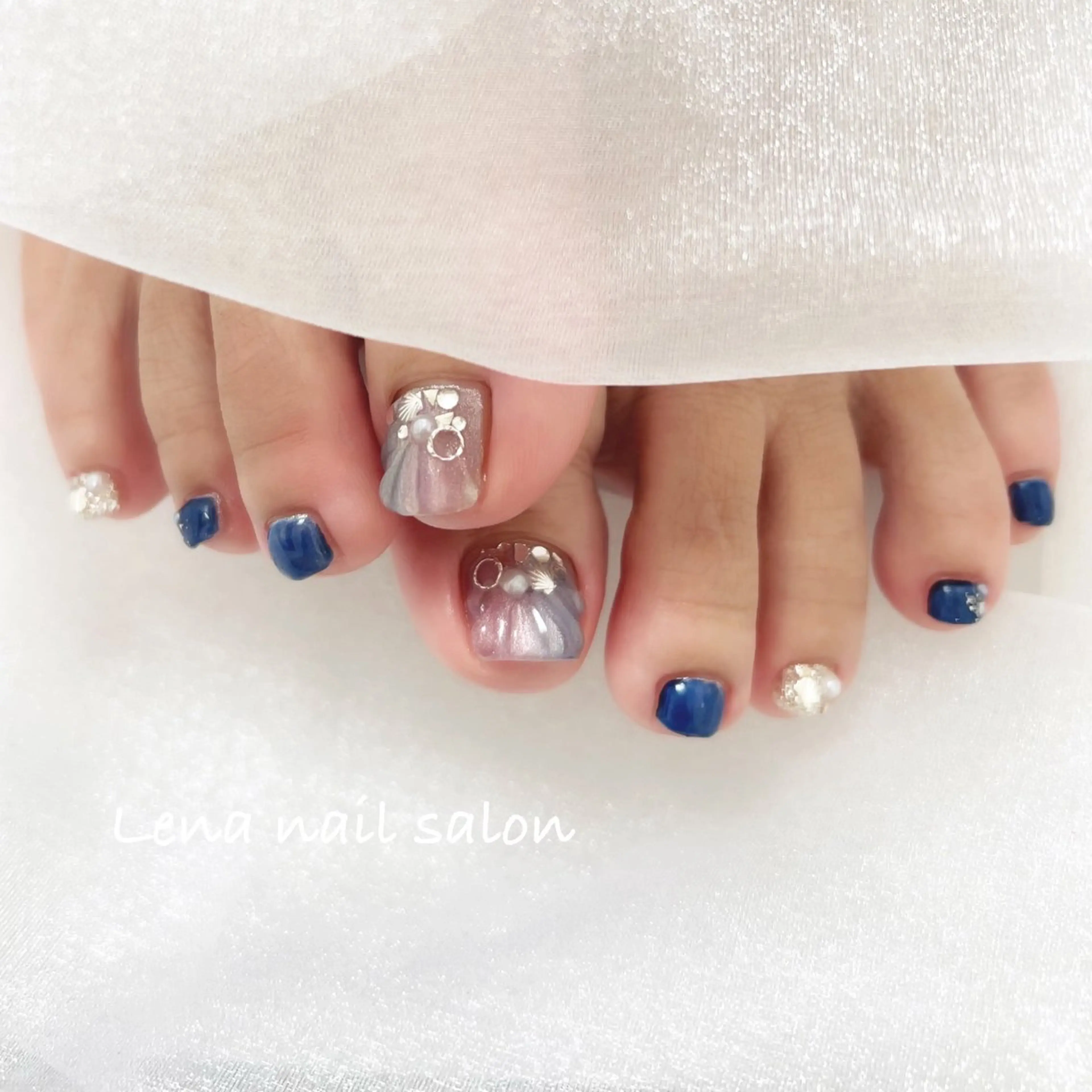 ネイル フットネイル フットネイル 自爪育成ネイルケア Lena  nailのネイルデザイン