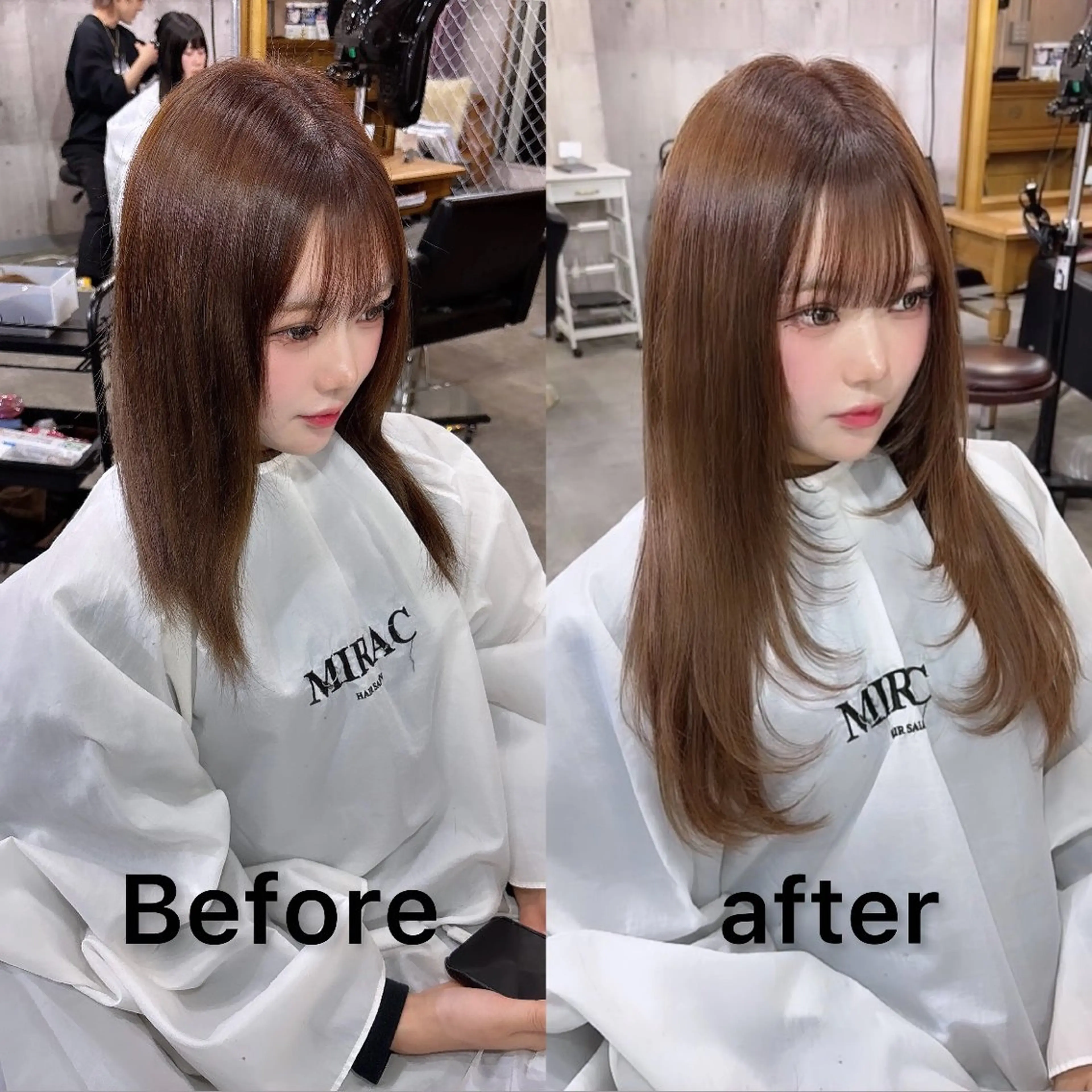 セミロング シールエクステ エクステ レイヤーカット MIRAC河原崎 透【代表/オーナー】のヘアスタイル