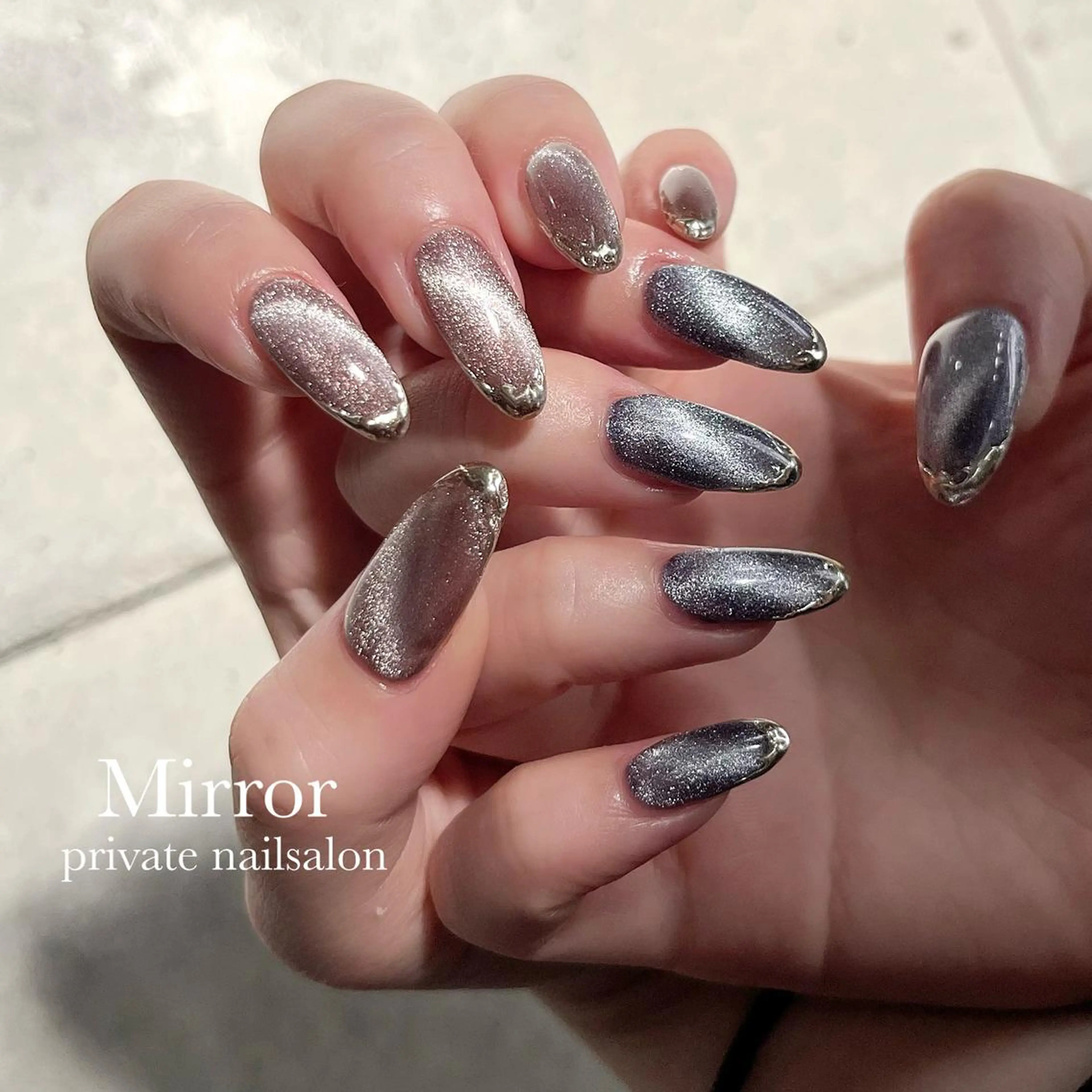 ネイル マグネットネイル ハンドネイル nailsalon Mirrorのネイルデザイン