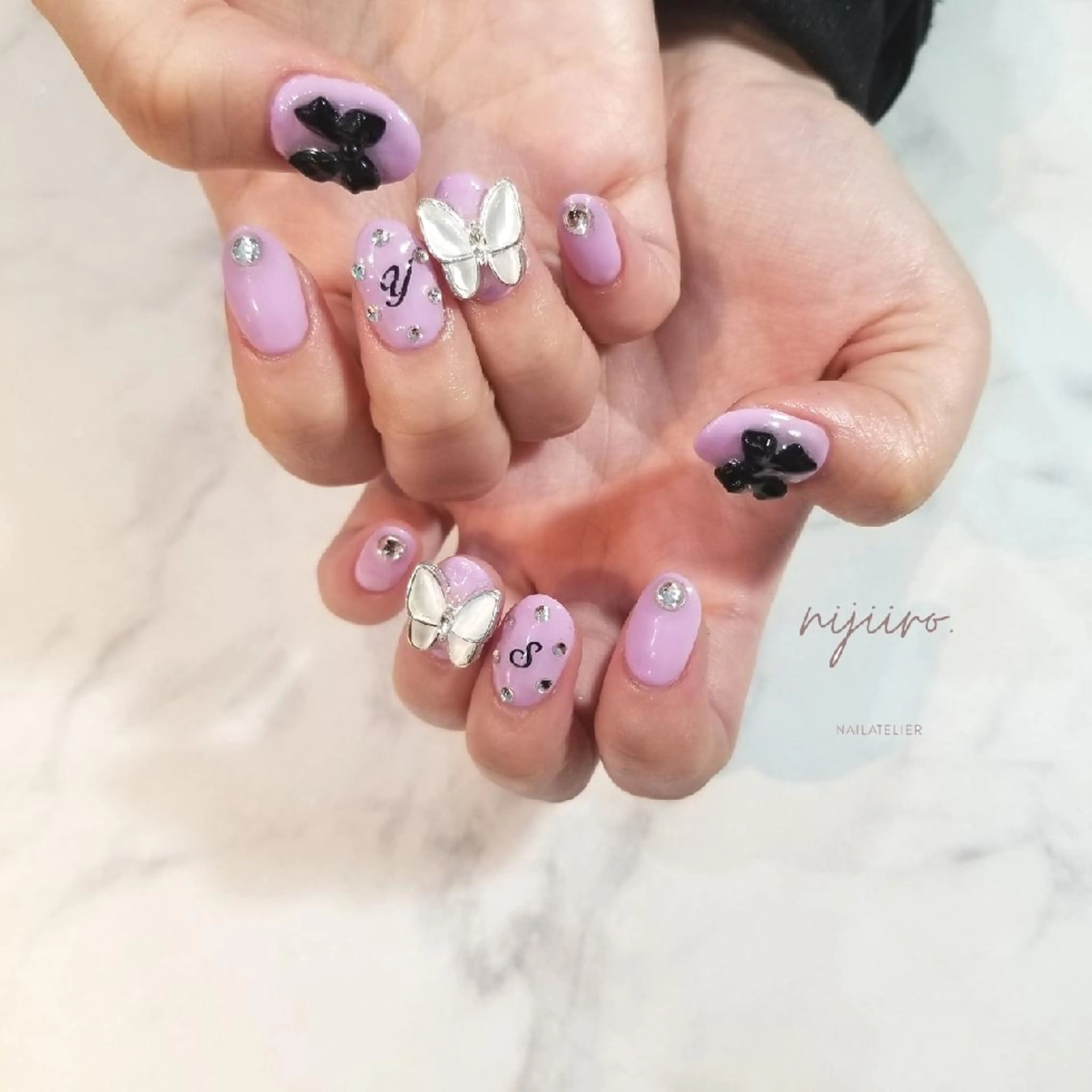 ネイル リボン ハンドネイル nijiiro🌈 サトウのネイルデザイン