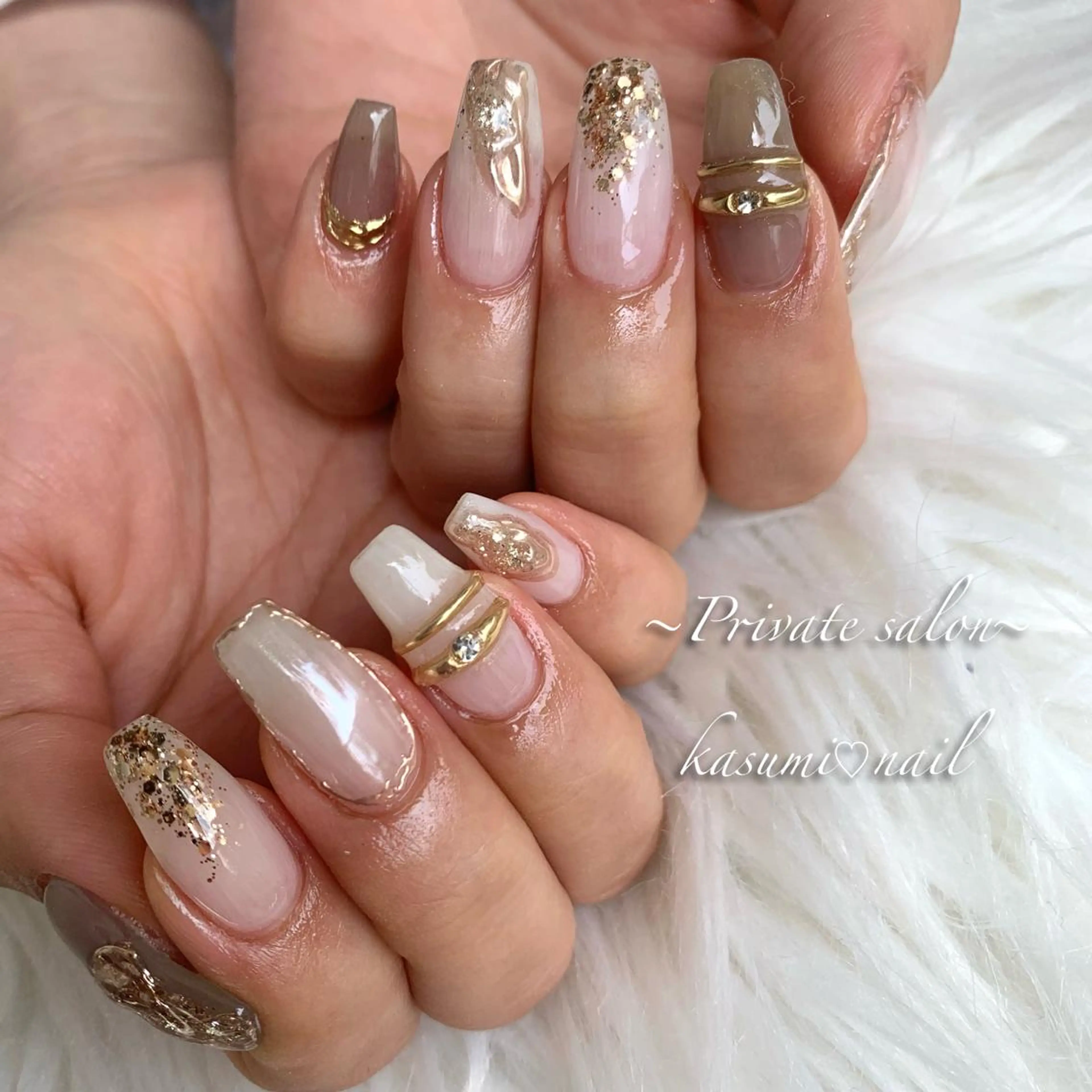 ネイル アートネイル フットネイル フレンチネイル ロングネイル マグネットネイル KASUMI♡ Nailのネイルデザイン
