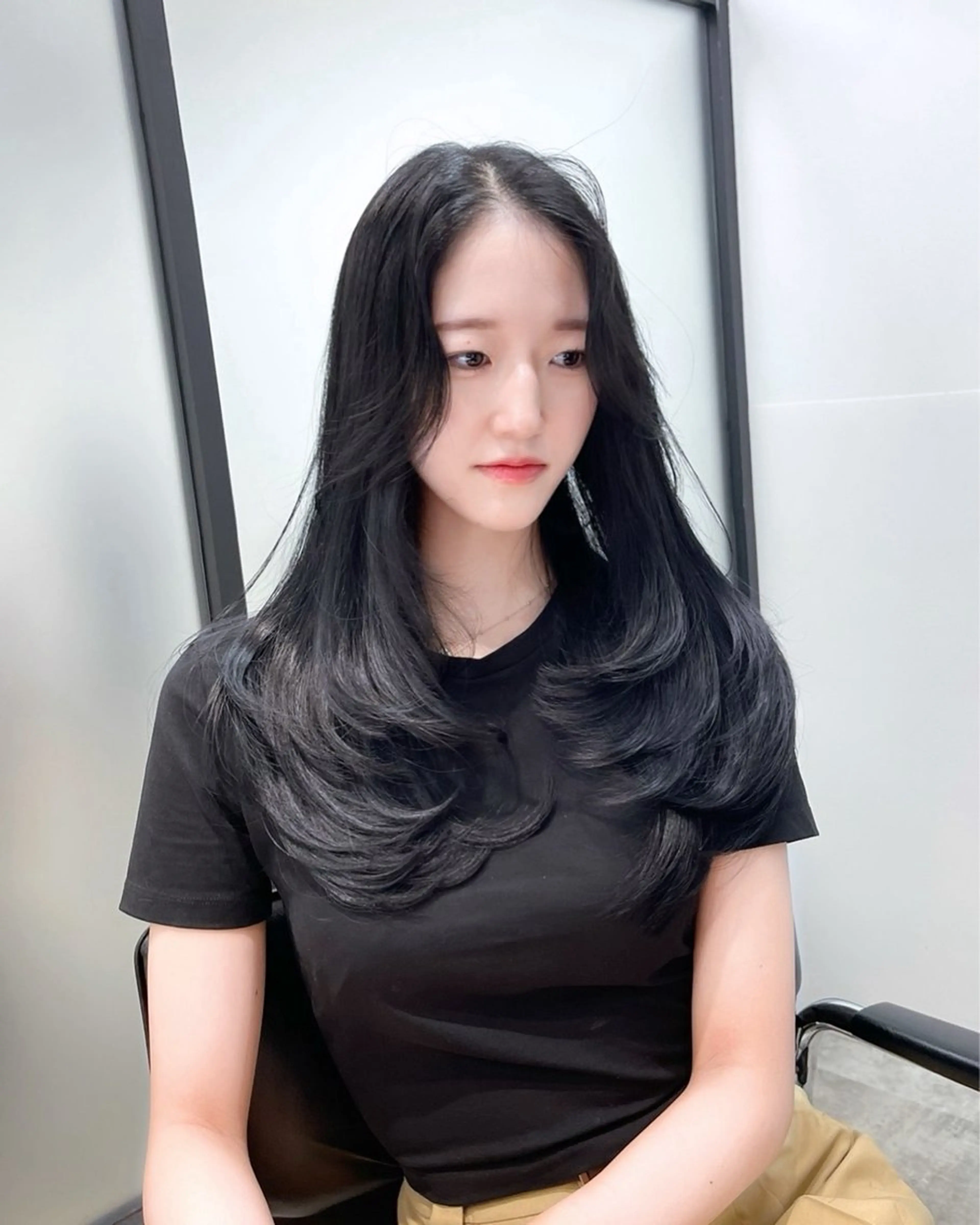 ロング 韓国風ヘア レイヤーカット カット ヘアカラー トリートメント 韓国レイヤーカット 髪質改善▫️水野有真のヘアスタイル